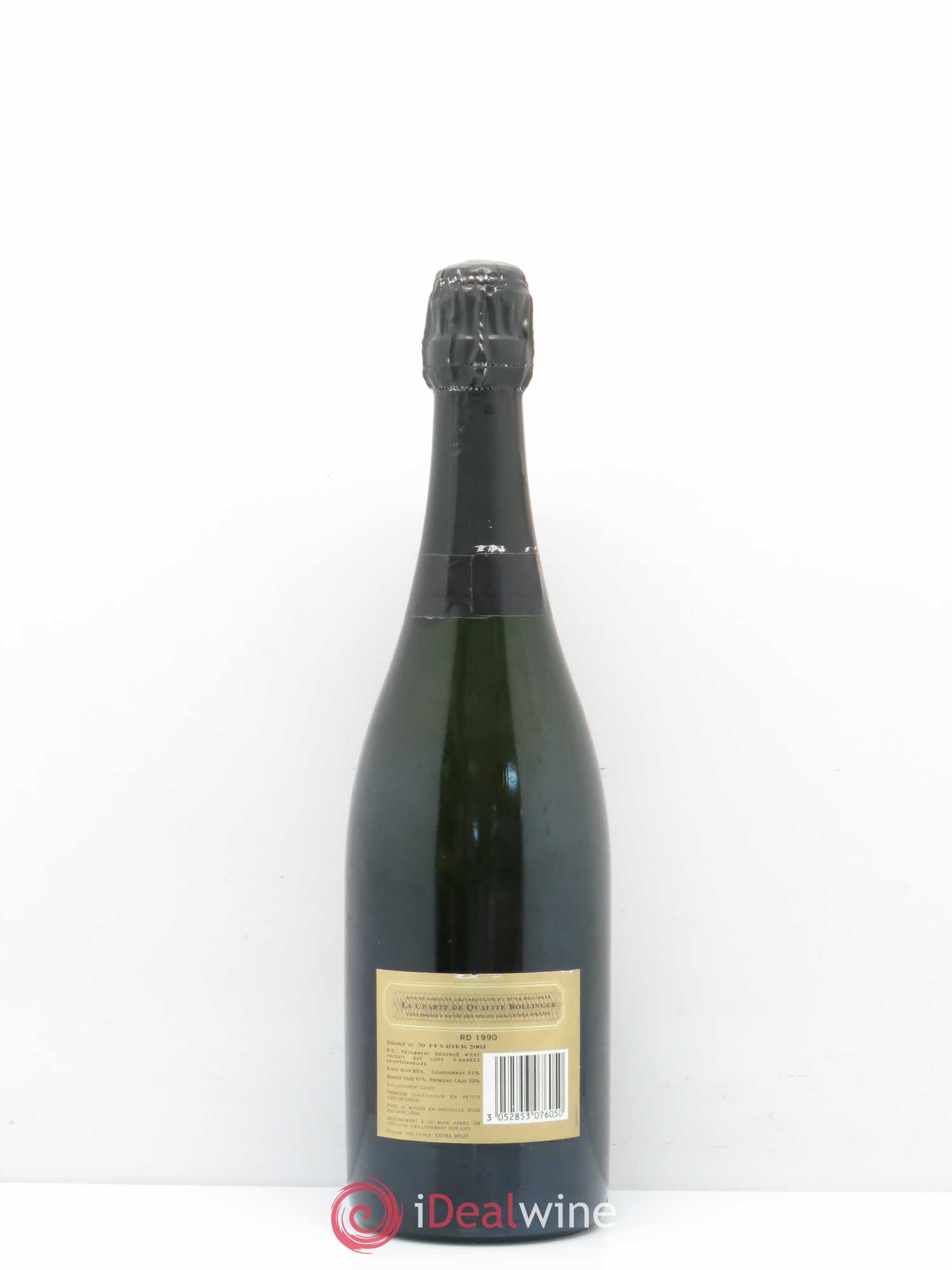 R.D. Extra-Brut Bollinger 1990 - Lot de 1 bouteille - 1