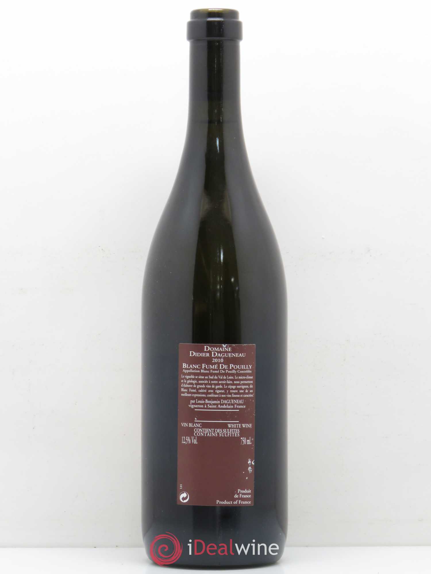 Vin de France (anciennement Pouilly-Fumé) Pur Sang Dagueneau (Domaine Didier - Louis-Benjamin) 2010 - Lot de 1 bouteille - 1