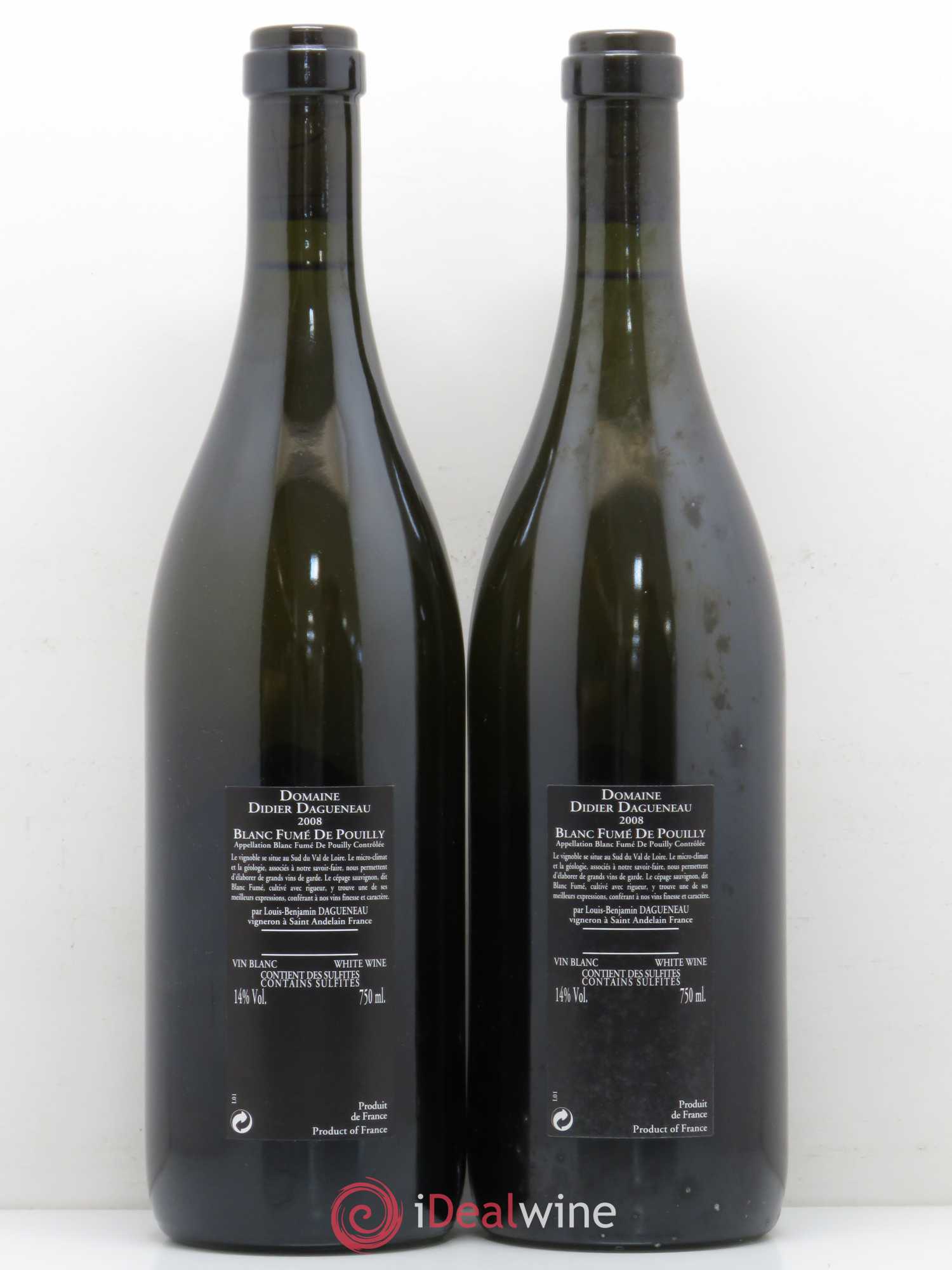 Vin de France (anciennement Pouilly-Fumé) Silex Dagueneau (Domaine Didier - Louis-Benjamin) 2008 - Lot de 2 bouteilles - 1