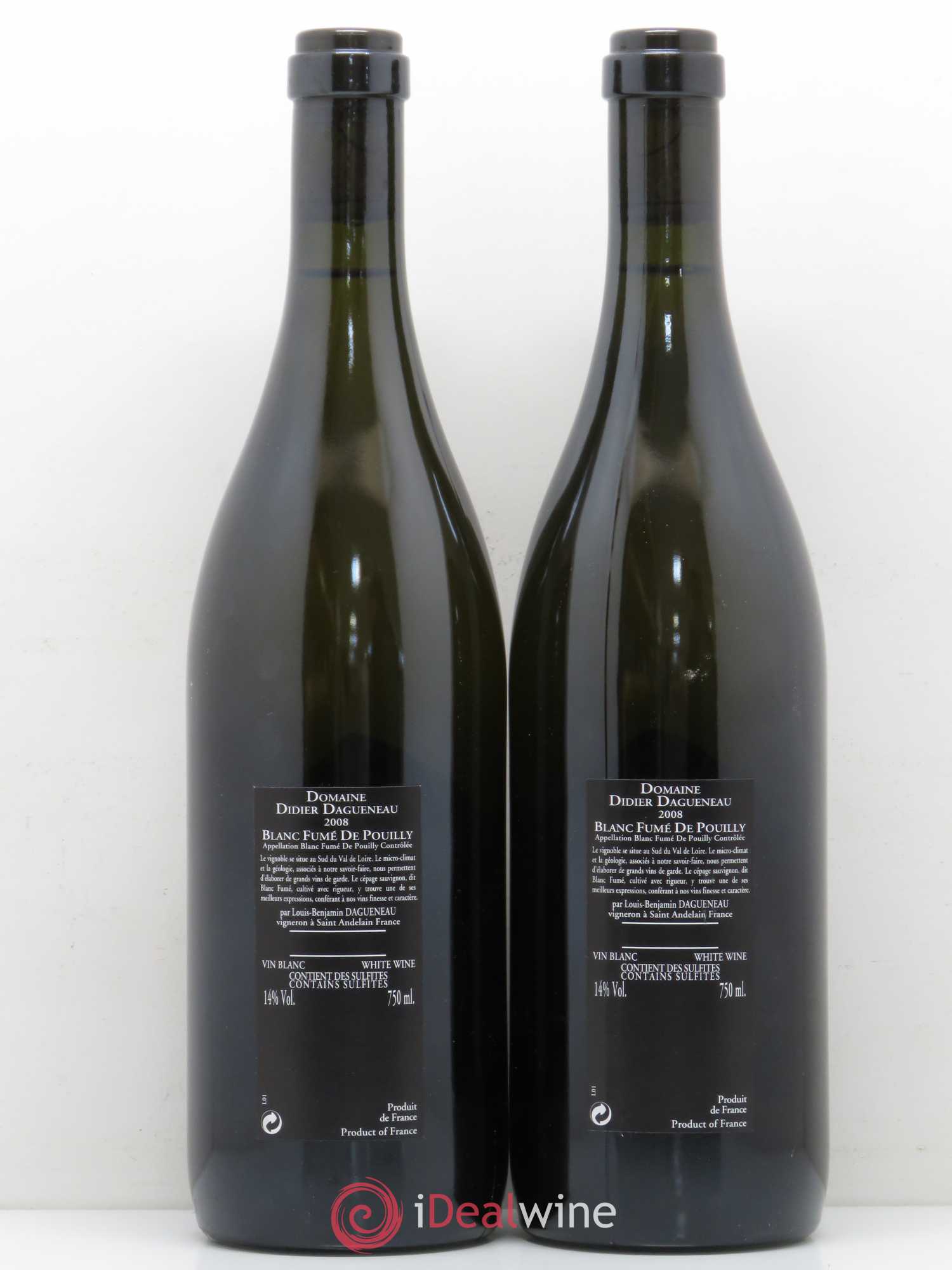 Vin de France (anciennement Pouilly-Fumé) Silex Dagueneau (Domaine Didier - Louis-Benjamin) 2008 - Lot de 2 bouteilles - 1