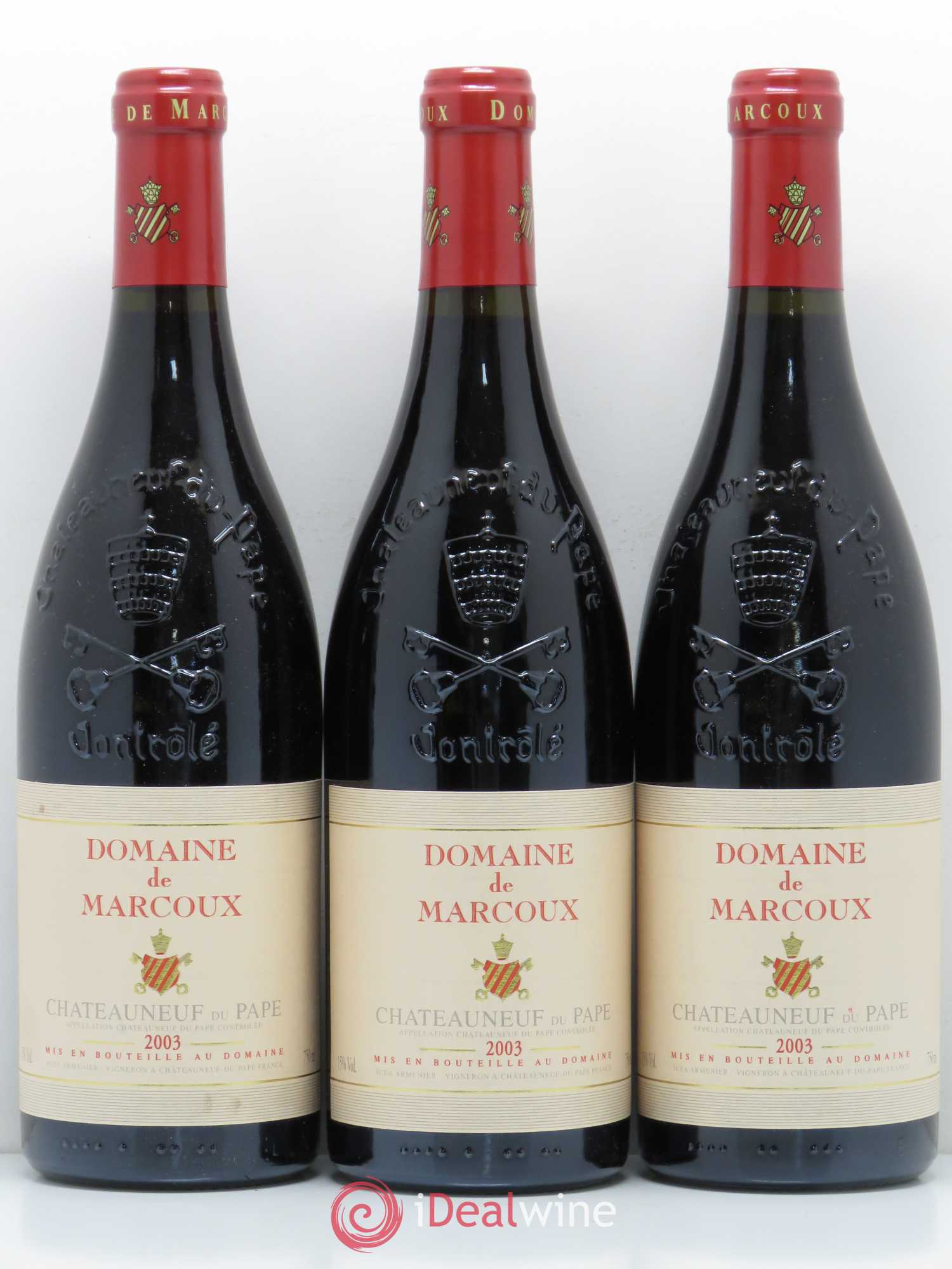Châteauneuf-du-Pape Marcoux (Domaine de) 2003 - Lot de 3 bouteilles - 0
