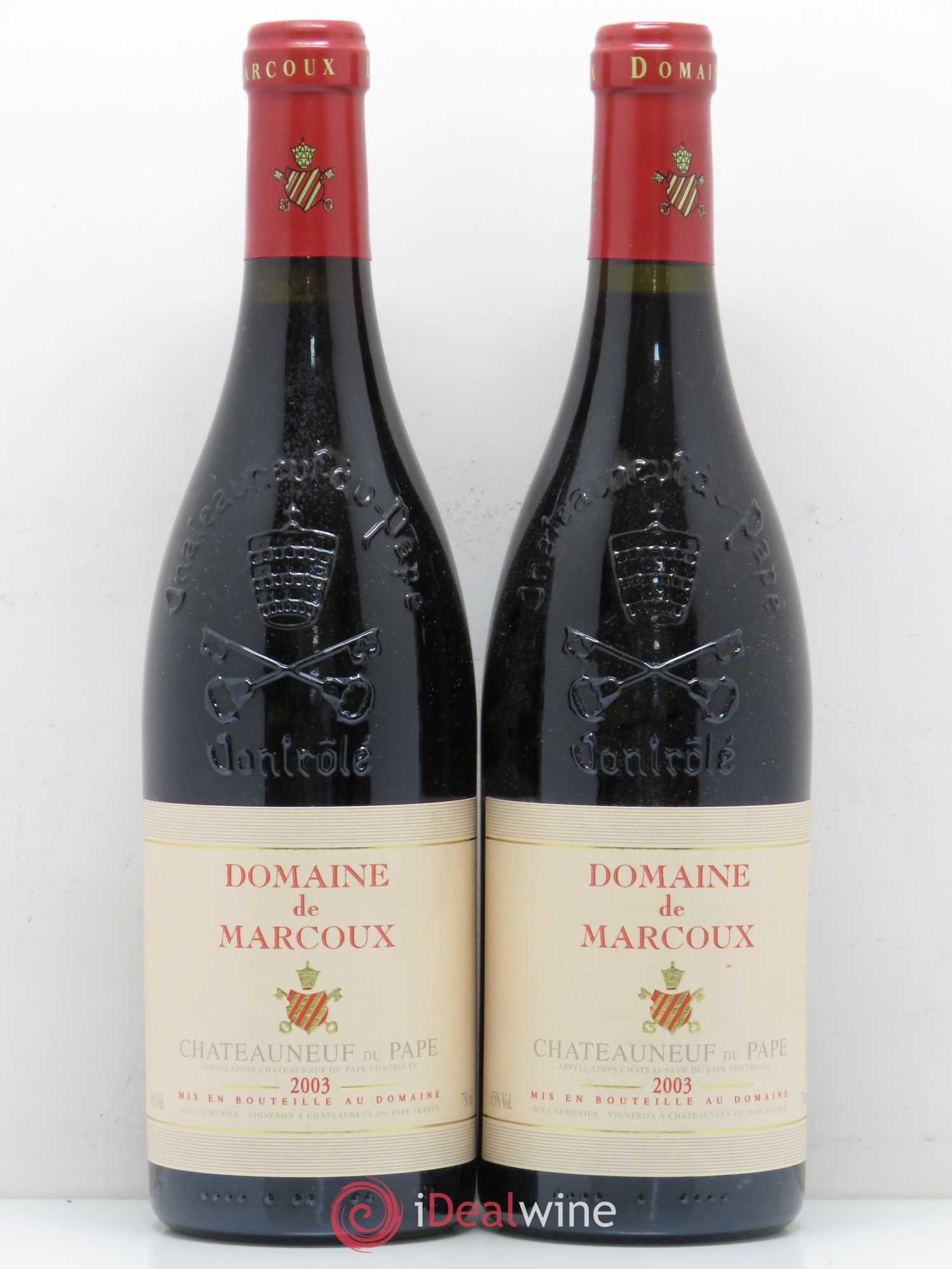 Châteauneuf-du-Pape Marcoux (Domaine de) 2003 - Lot de 2 bouteilles - 0