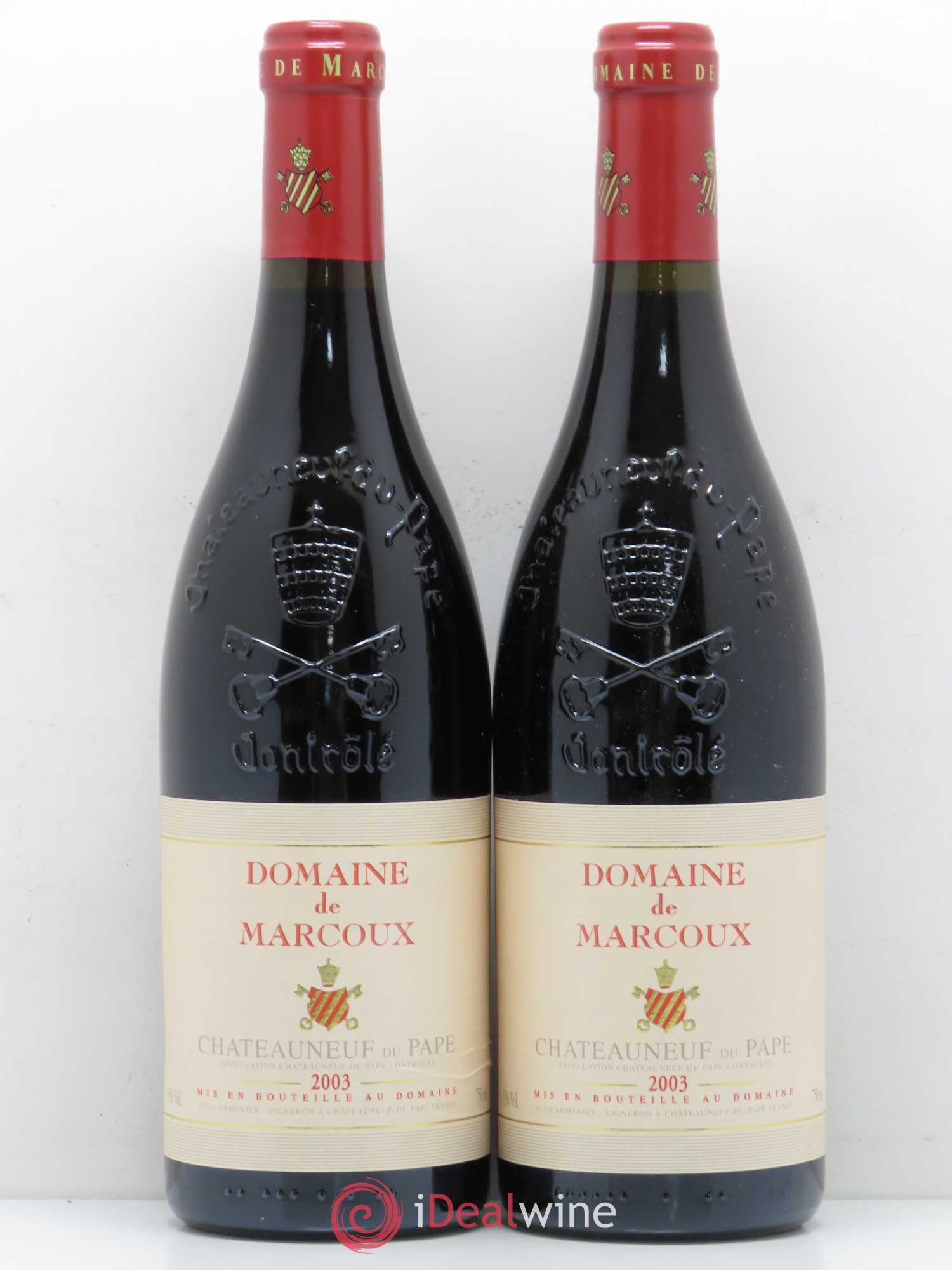 Châteauneuf-du-Pape Marcoux (Domaine de) 2003 - Lot de 2 bouteilles - 0