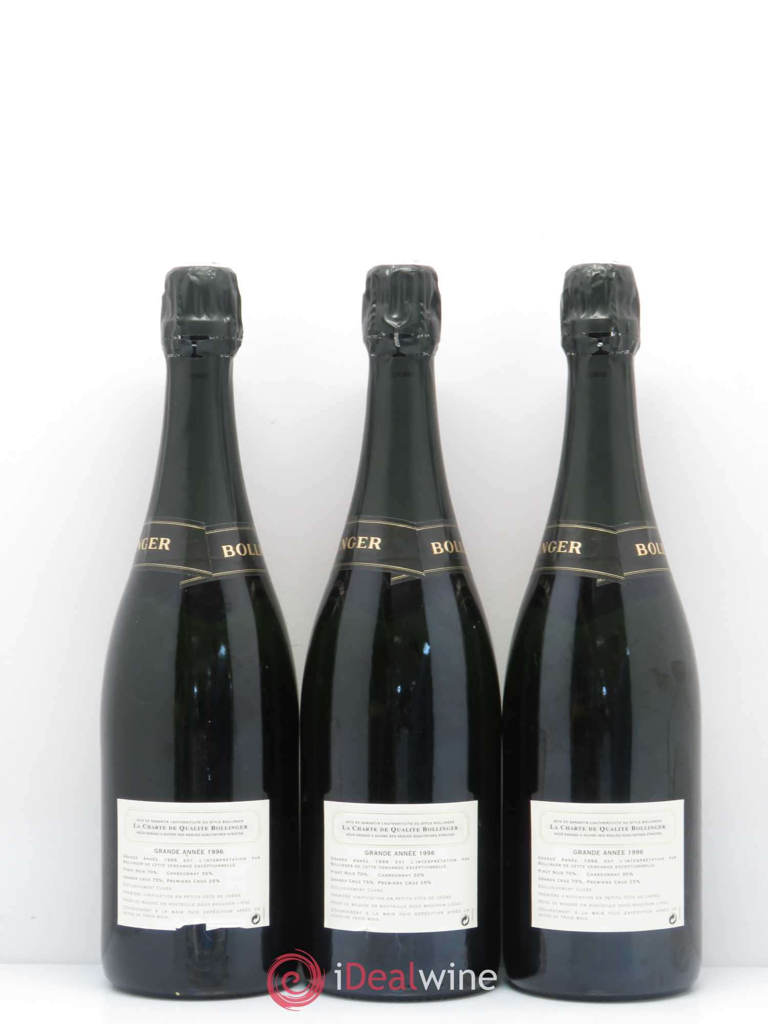 La Grande Année Brut Bollinger 1996 - Lot de 3 bouteilles - 1