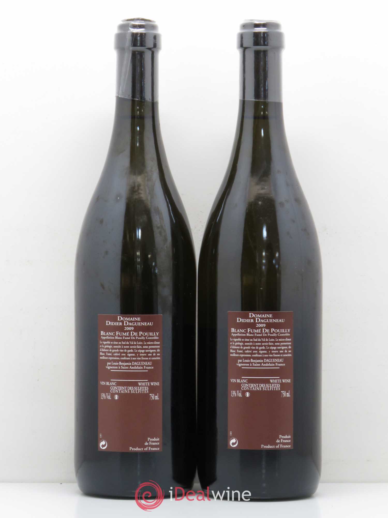 Vin de France (anciennement Pouilly-Fumé) Pur Sang Dagueneau (Domaine Didier - Louis-Benjamin) 2009 - Lot de 2 bouteilles - 1
