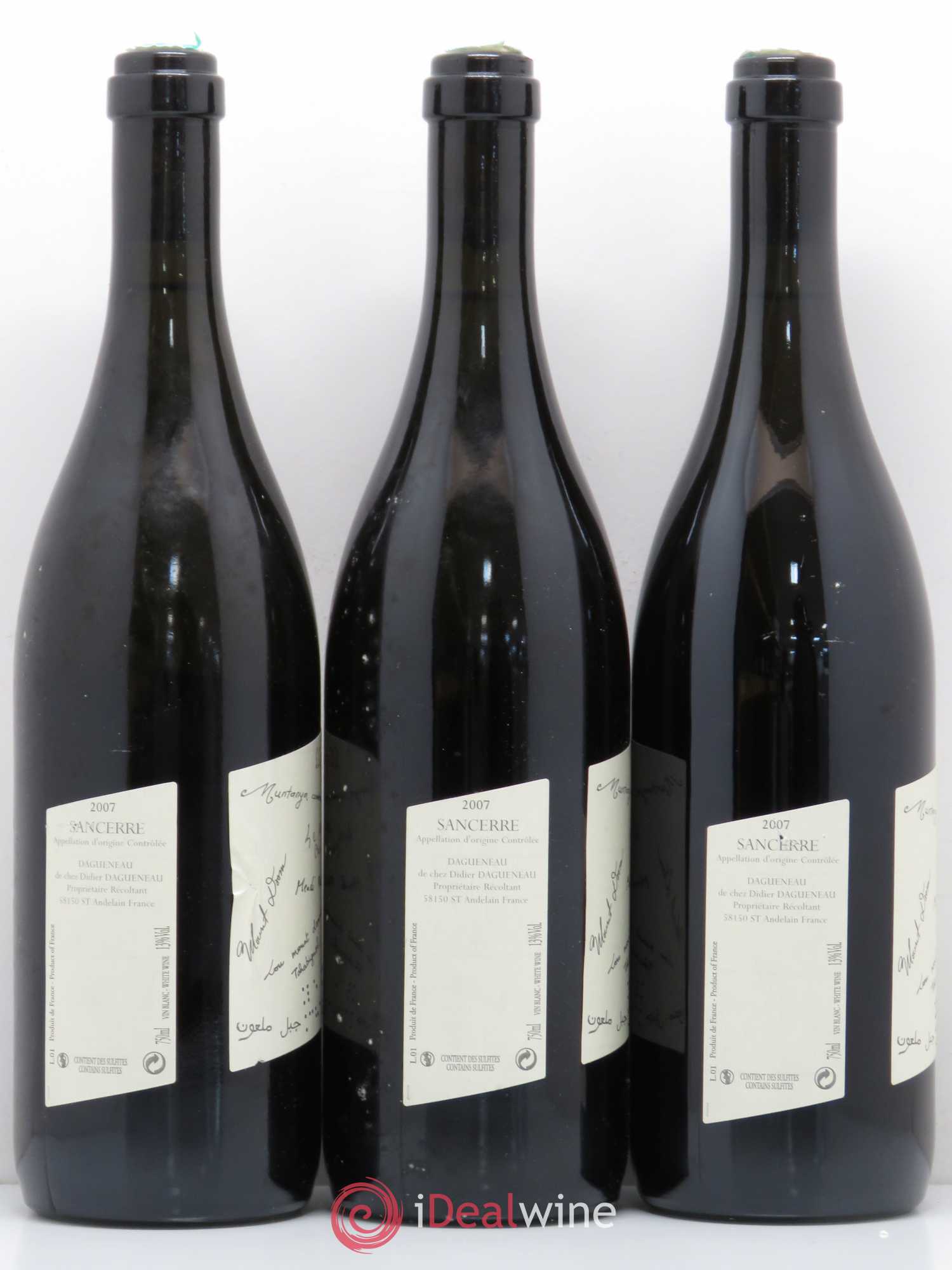 Sancerre Le Mont Damné Chavignol Dagueneau (Domaine Didier - Louis-Benjamin) 2007 - Lot de 3 bouteilles - 1