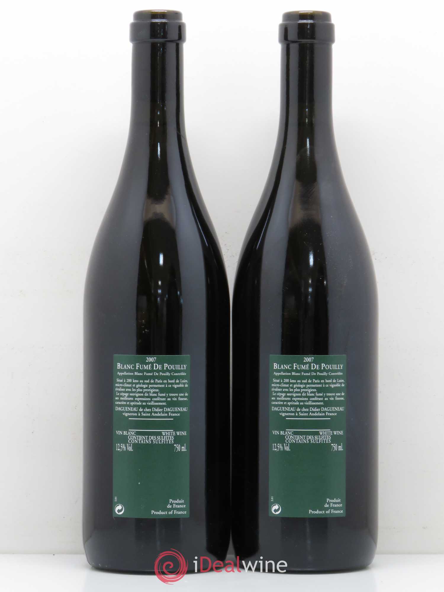 Vin de France (anciennement Pouilly-Fumé) Silex Dagueneau (Domaine Didier - Louis-Benjamin) 2007 - Lot de 2 bouteilles - 1