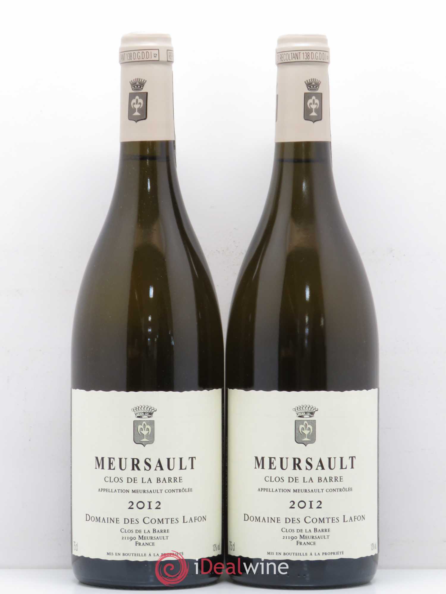 Meursault Clos de la Barre Comtes Lafon (Domaine des) 2012 - Lot de 2 bouteilles - 0