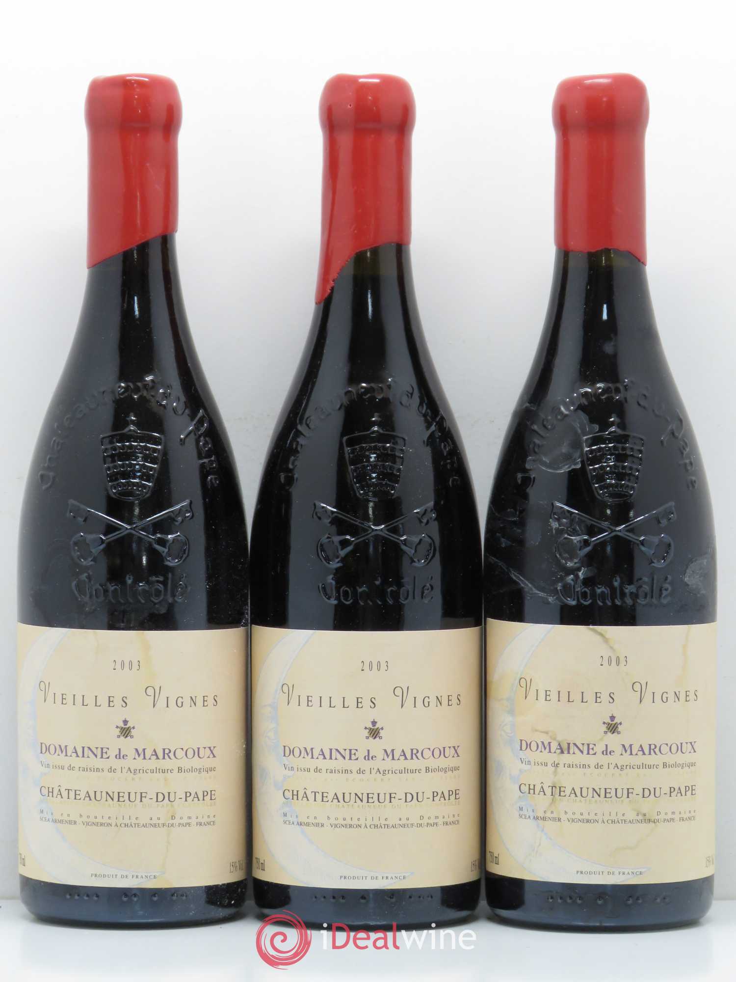 Châteauneuf-du-Pape Vieilles Vignes Marcoux (Domaine de) 2003 - Lot de 3 bouteilles - 0