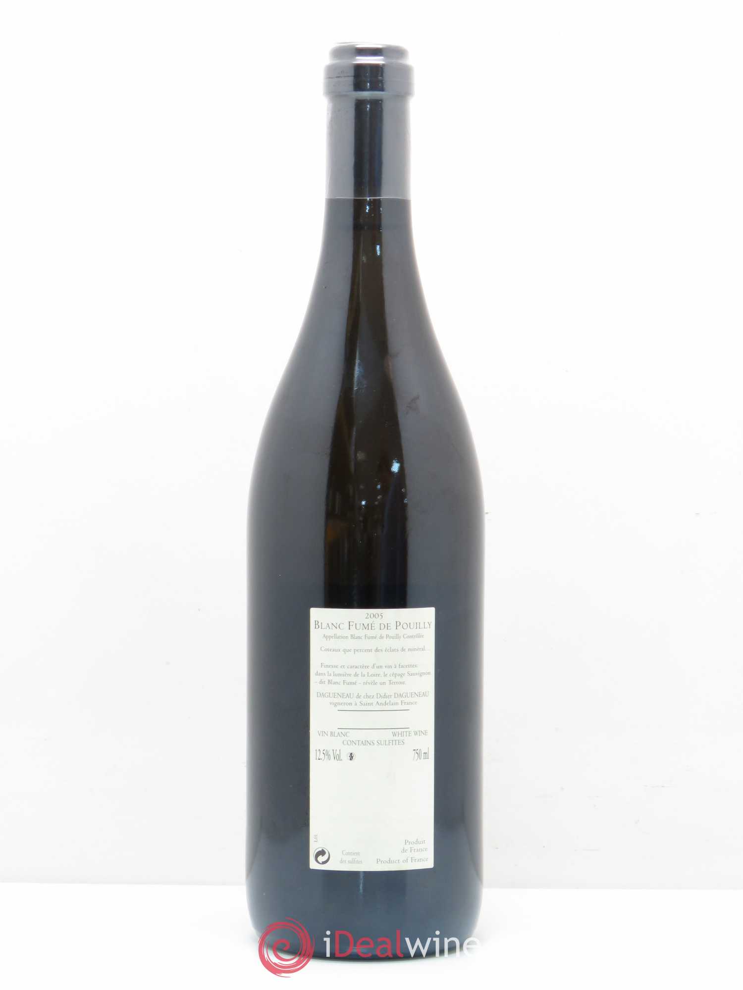 Pouilly-Fumé Blanc Fumé de Pouilly Dagueneau (Domaine Didier - Louis-Benjamin) 2005 - Lot de 1 bouteille - 1