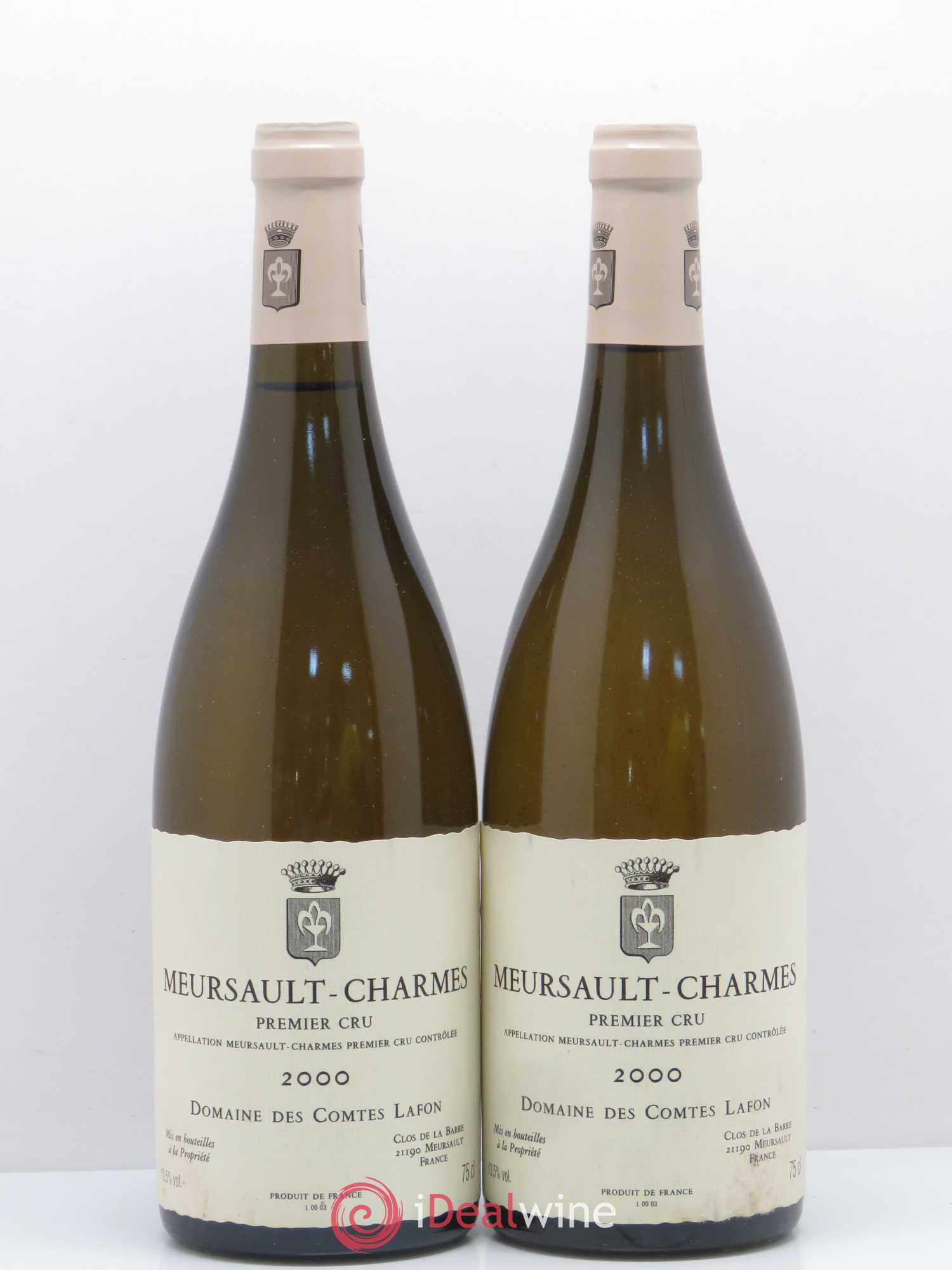Meursault 1er Cru Charmes Comtes Lafon (Domaine des) 2000 - Lot de 2 bouteilles - 0