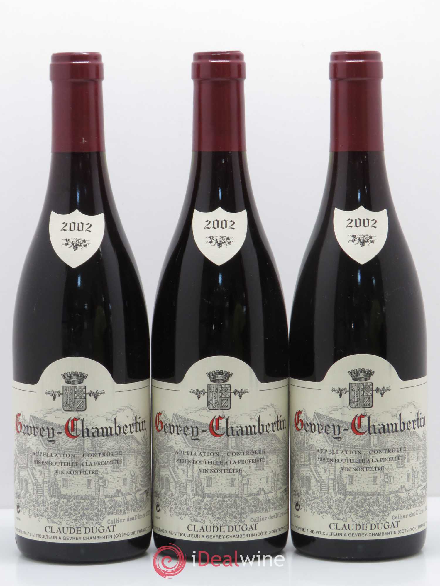 Gevrey-Chambertin Claude Dugat 2002 - Lot de 3 bouteilles - 0