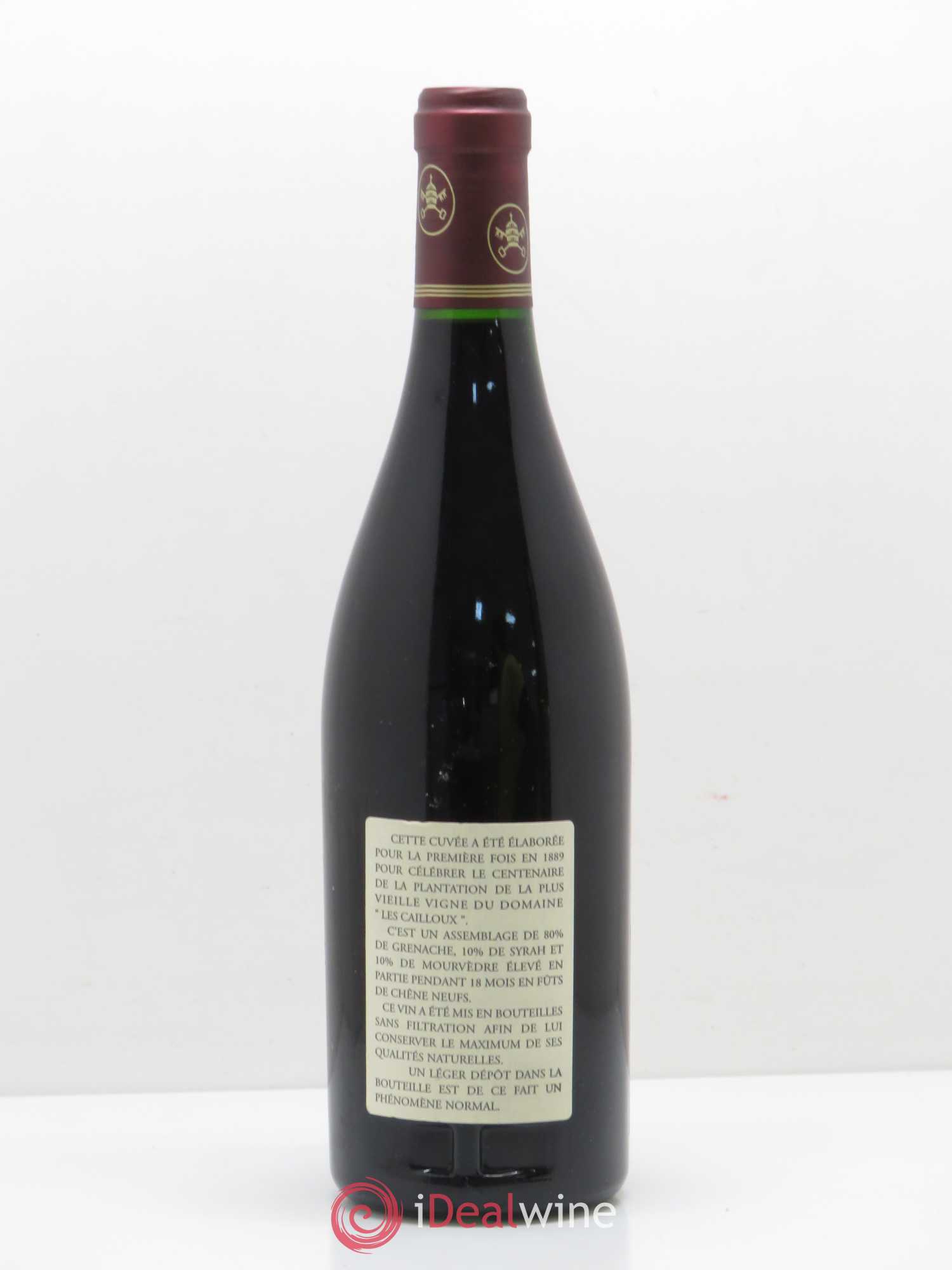 Châteauneuf-du-Pape Les Cailloux Cuvée Centenaire André Brunel 1998 - Lot de 1 bouteille - 1