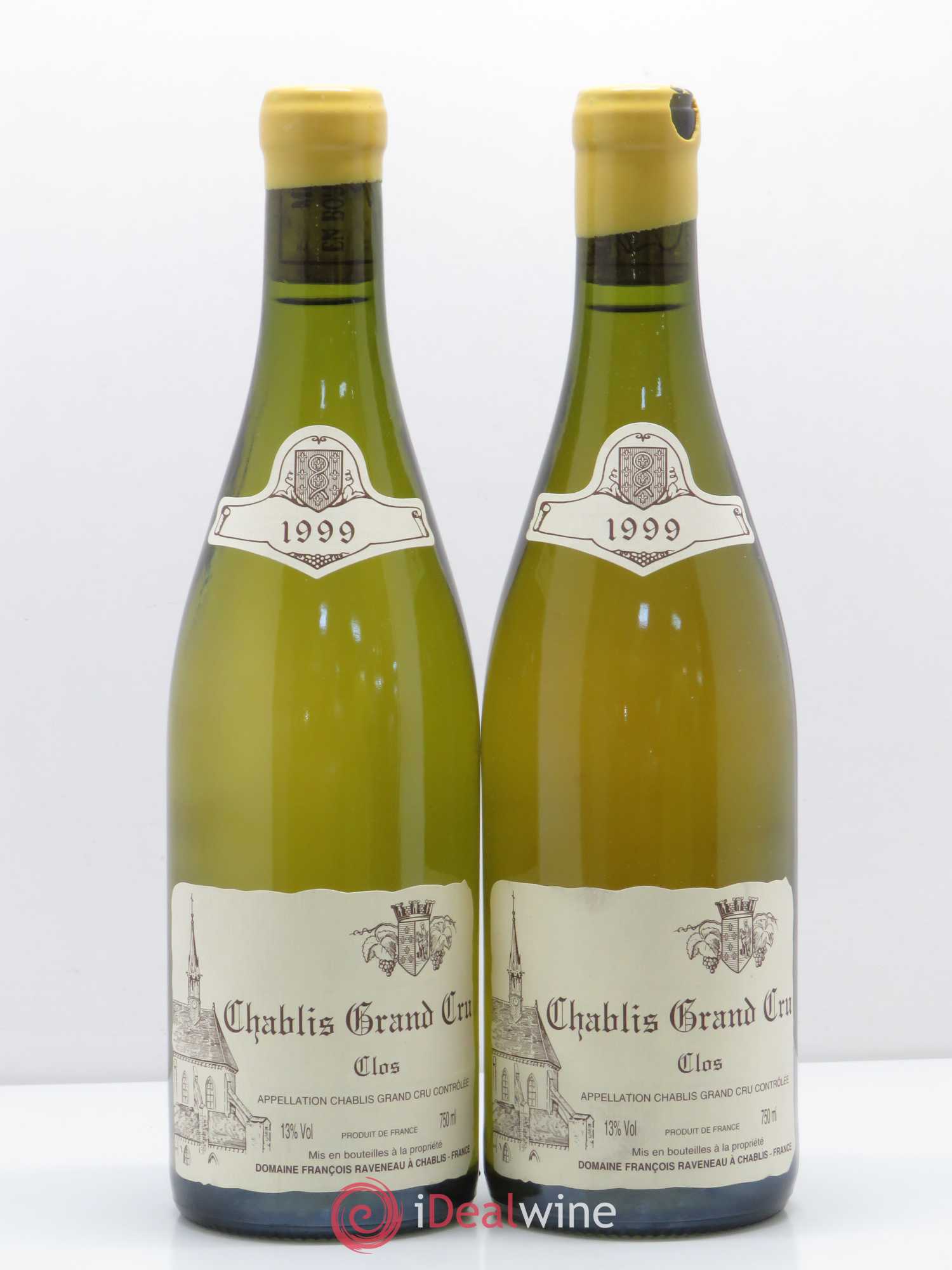 Chablis Grand Cru Clos Raveneau (Domaine) 1999 - Lot de 2 bouteilles - 0