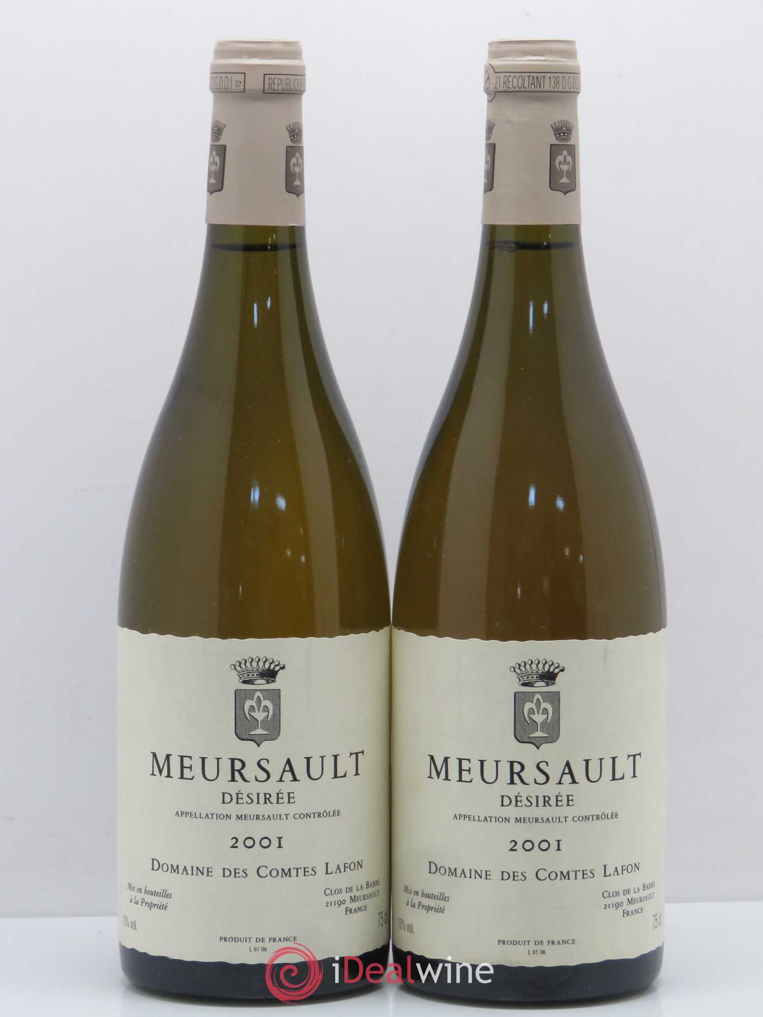 Meursault Désirée Comtes Lafon (Domaine des) 2001 - Lot de 2 bouteilles - 0