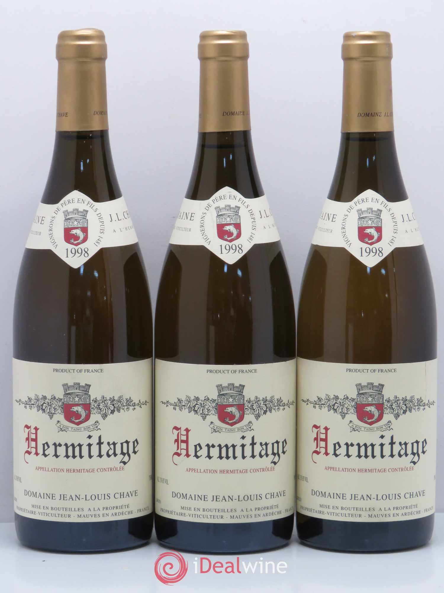 Hermitage Jean-Louis Chave 1998 - Lot de 3 bouteilles - 0