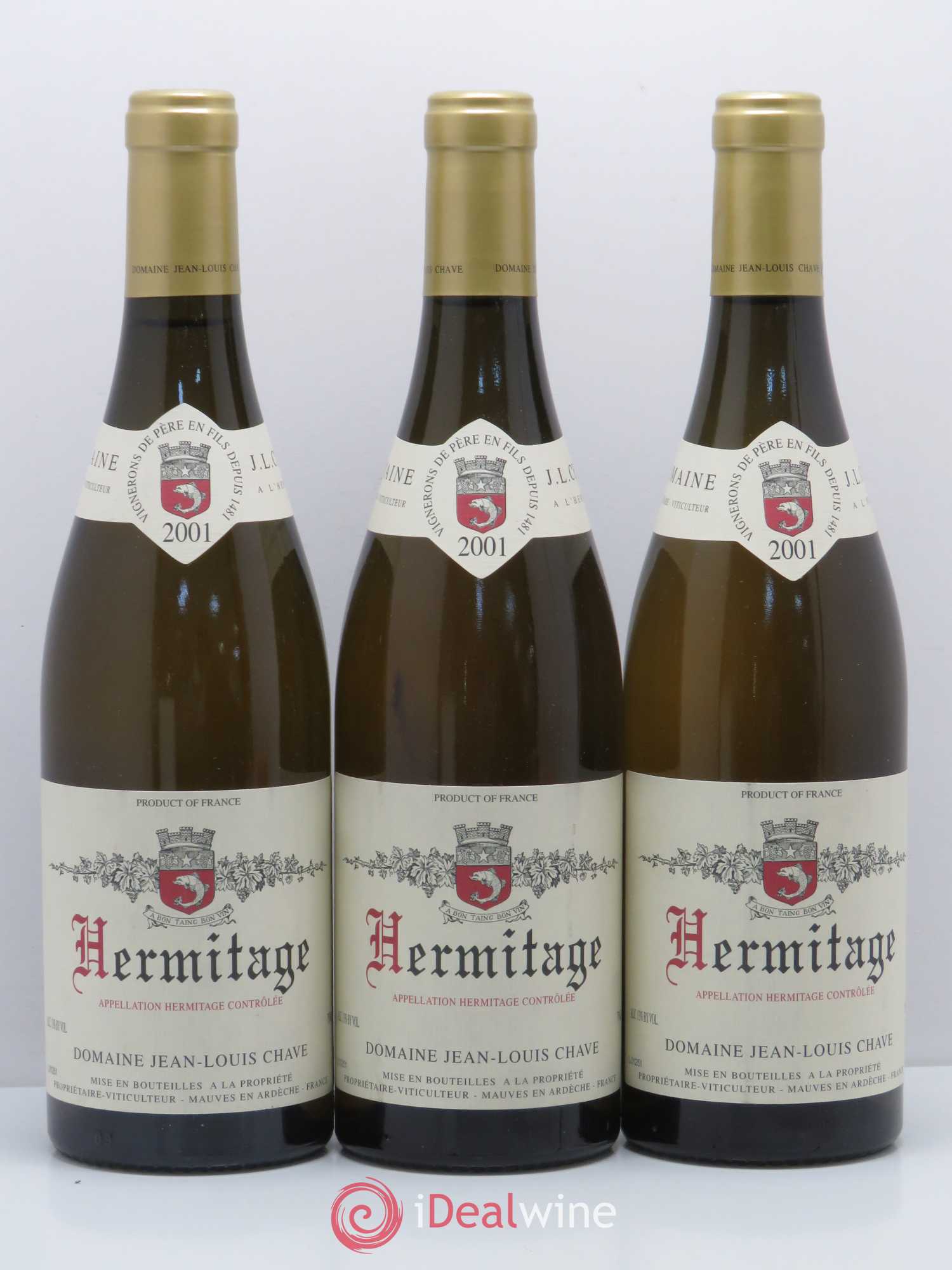Hermitage Jean-Louis Chave 2001 - Lot de 3 bouteilles - 0