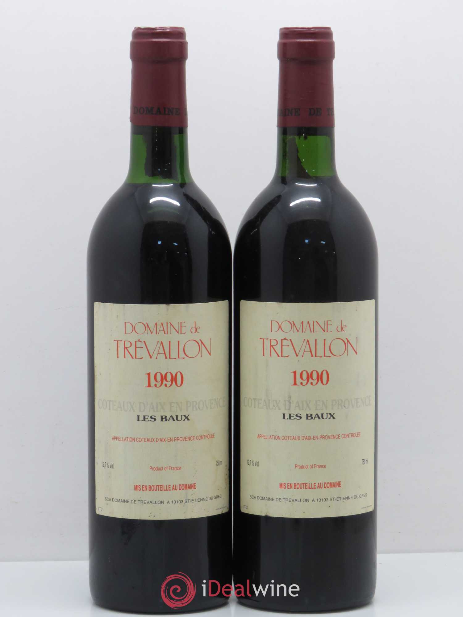 Coteaux d'Aix-en-Provence Trévallon (Domaine de) Eloi Dürrbach 1990 - Lot de 2 bouteilles - 0