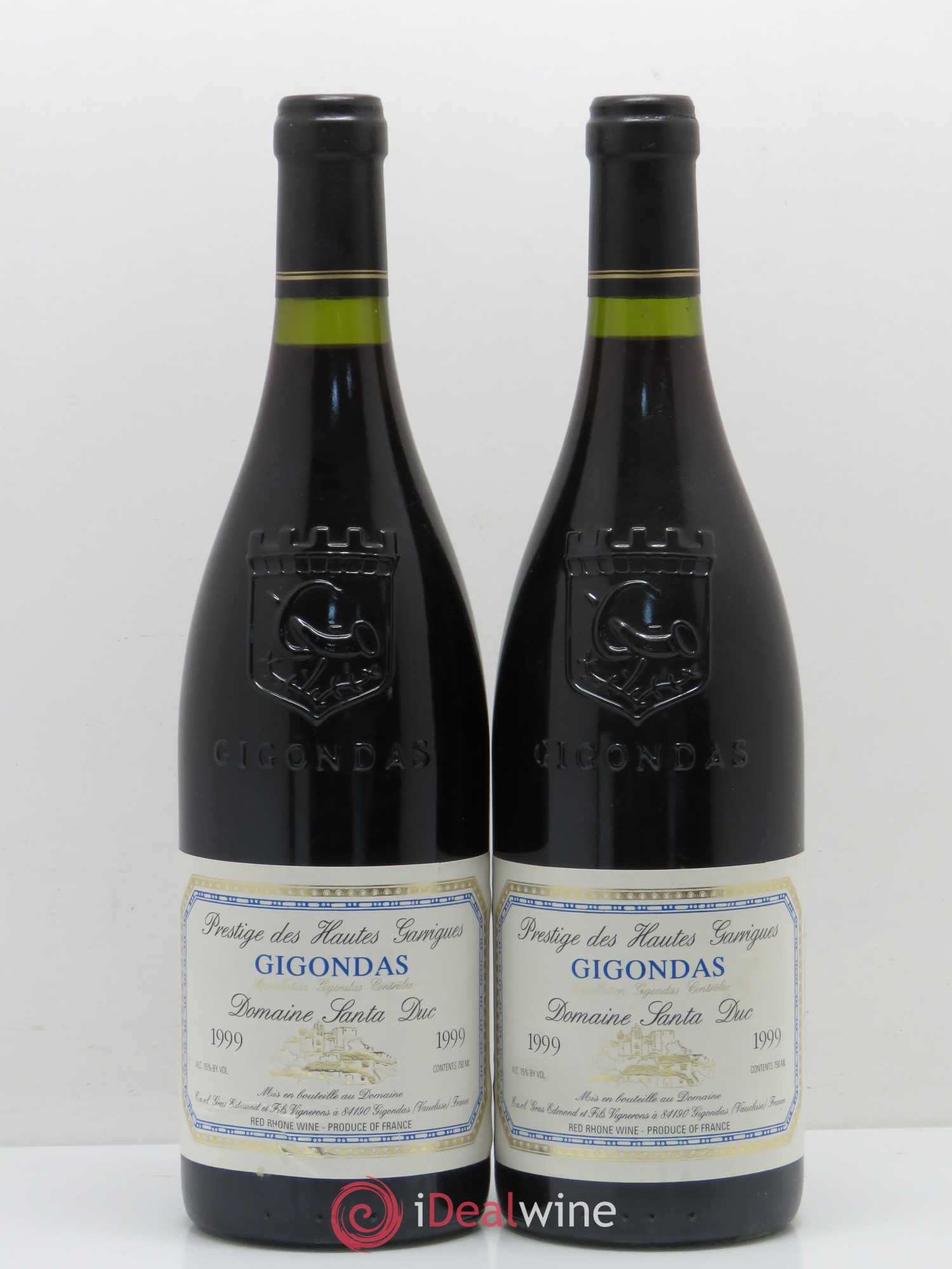 Gigondas Santa Duc (Domaine) Hautes Garrigues Famille Gras 1999 - Lot de 2 bouteilles - 0
