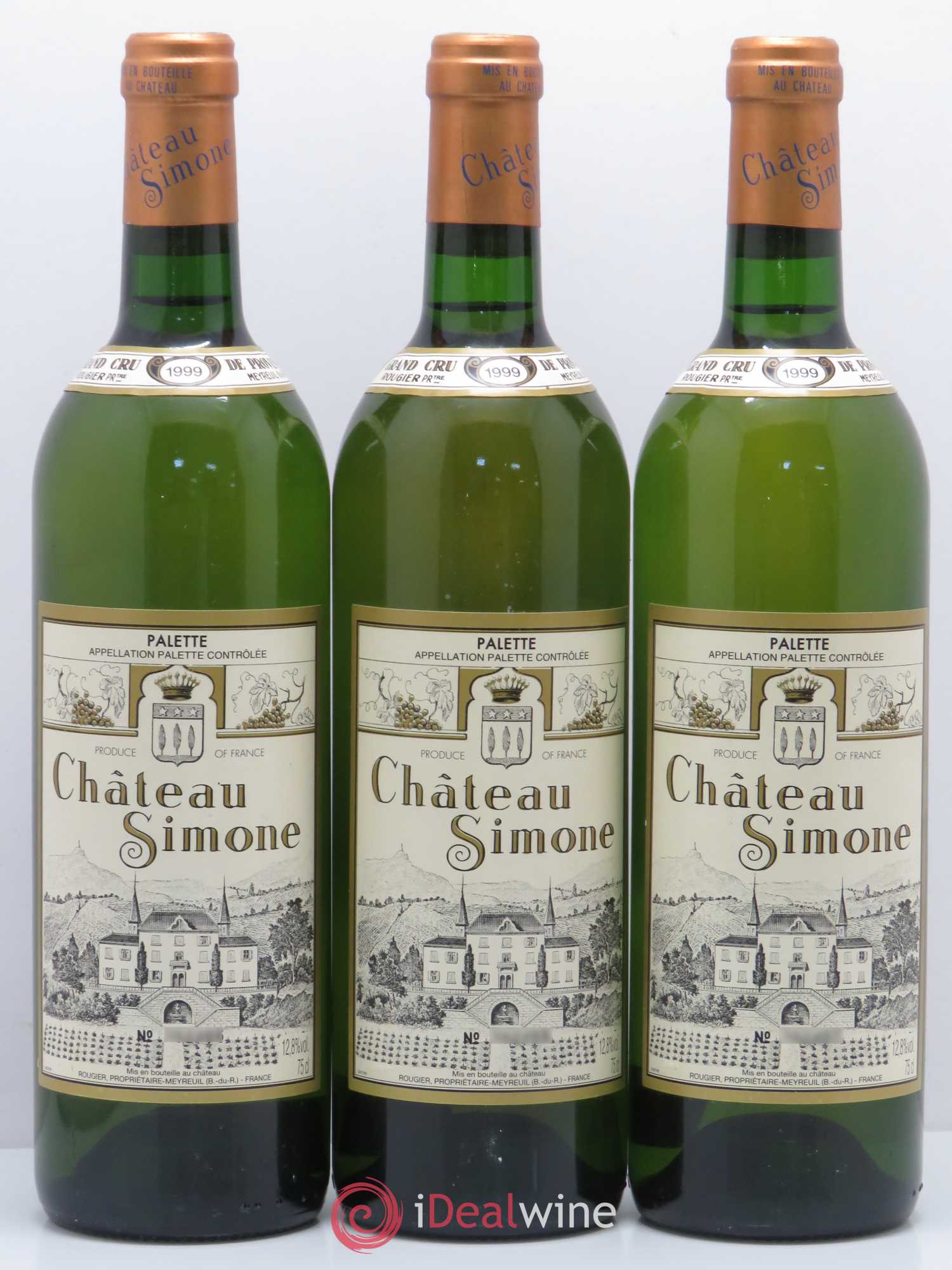 Palette Château Simone Famille Rougier 1999 - Lot de 3 bouteilles - 0