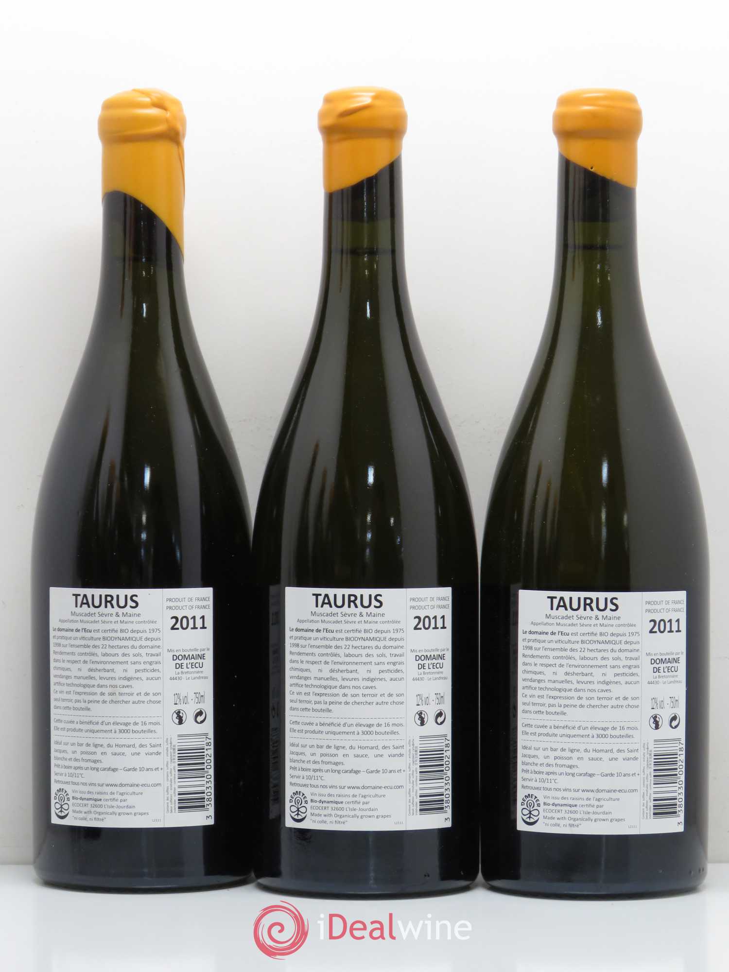 Vin de France (ex-Muscadet-Sèvre-et-Maine) Taurus Domaine de L'Ecu 2011 - Lot de 6 bouteilles - 2