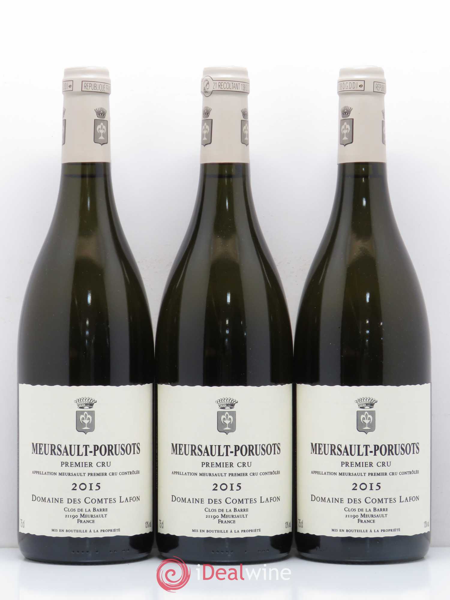 Meursault 1er Cru Porusots Comtes Lafon (Domaine des) 2015 - Lot de 3 bouteilles - 0