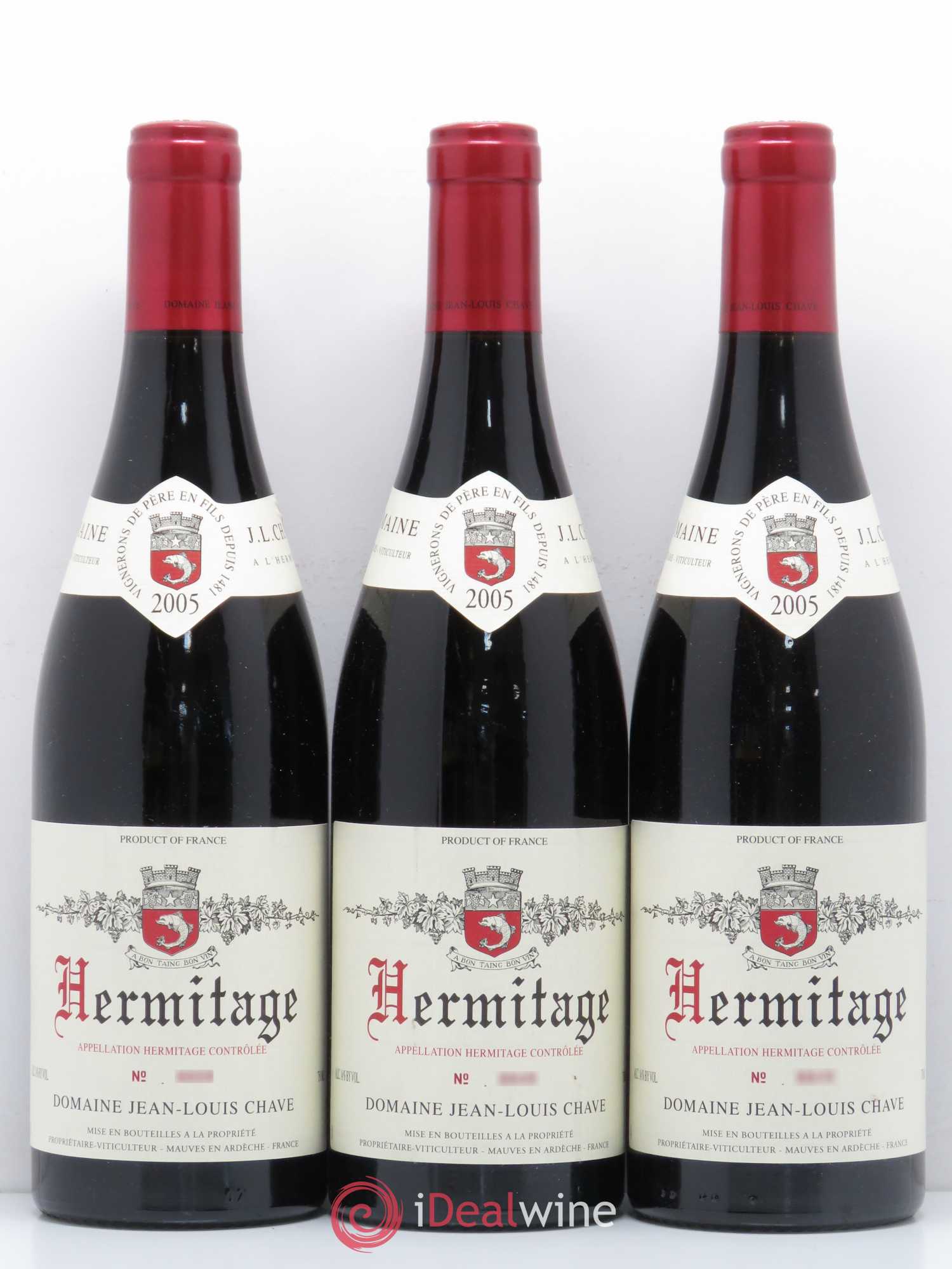 Hermitage Jean-Louis Chave 2005 - Lot de 3 bouteilles - 0