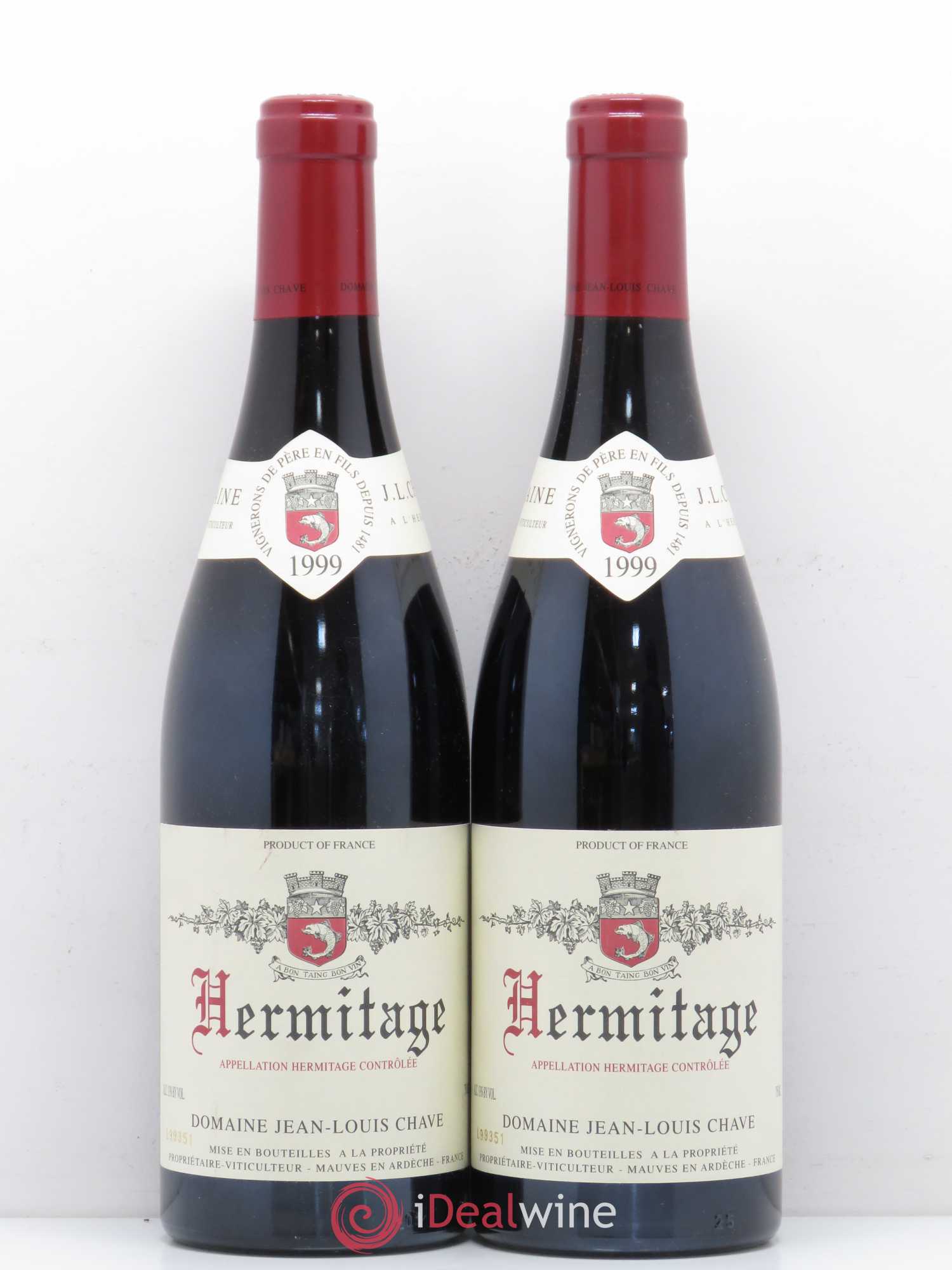 Hermitage Jean-Louis Chave 1999 - Lot de 2 bouteilles - 0