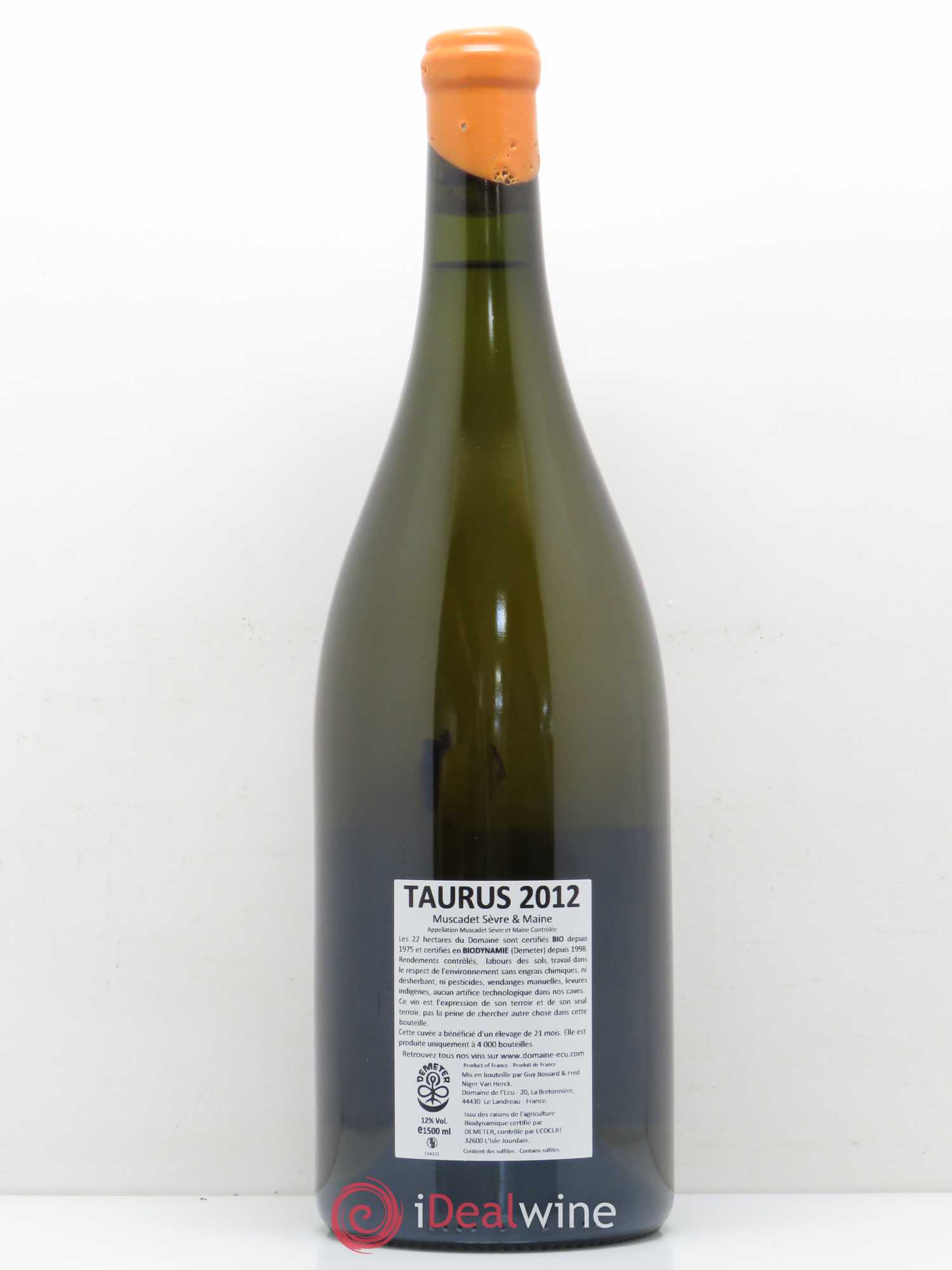 Vin de France (ex-Muscadet-Sèvre-et-Maine) Taurus Domaine de L'Ecu 2012 - Lot de 1 magnum - 1