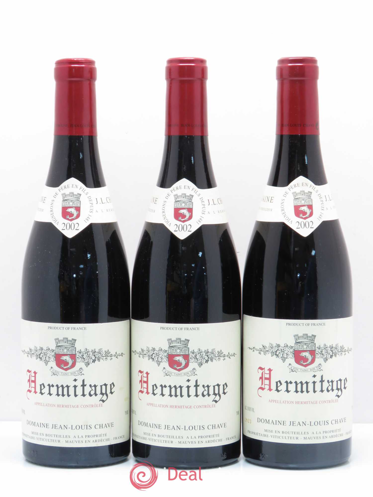 Hermitage Jean-Louis Chave 2002 - Lot de 3 bouteilles - 0