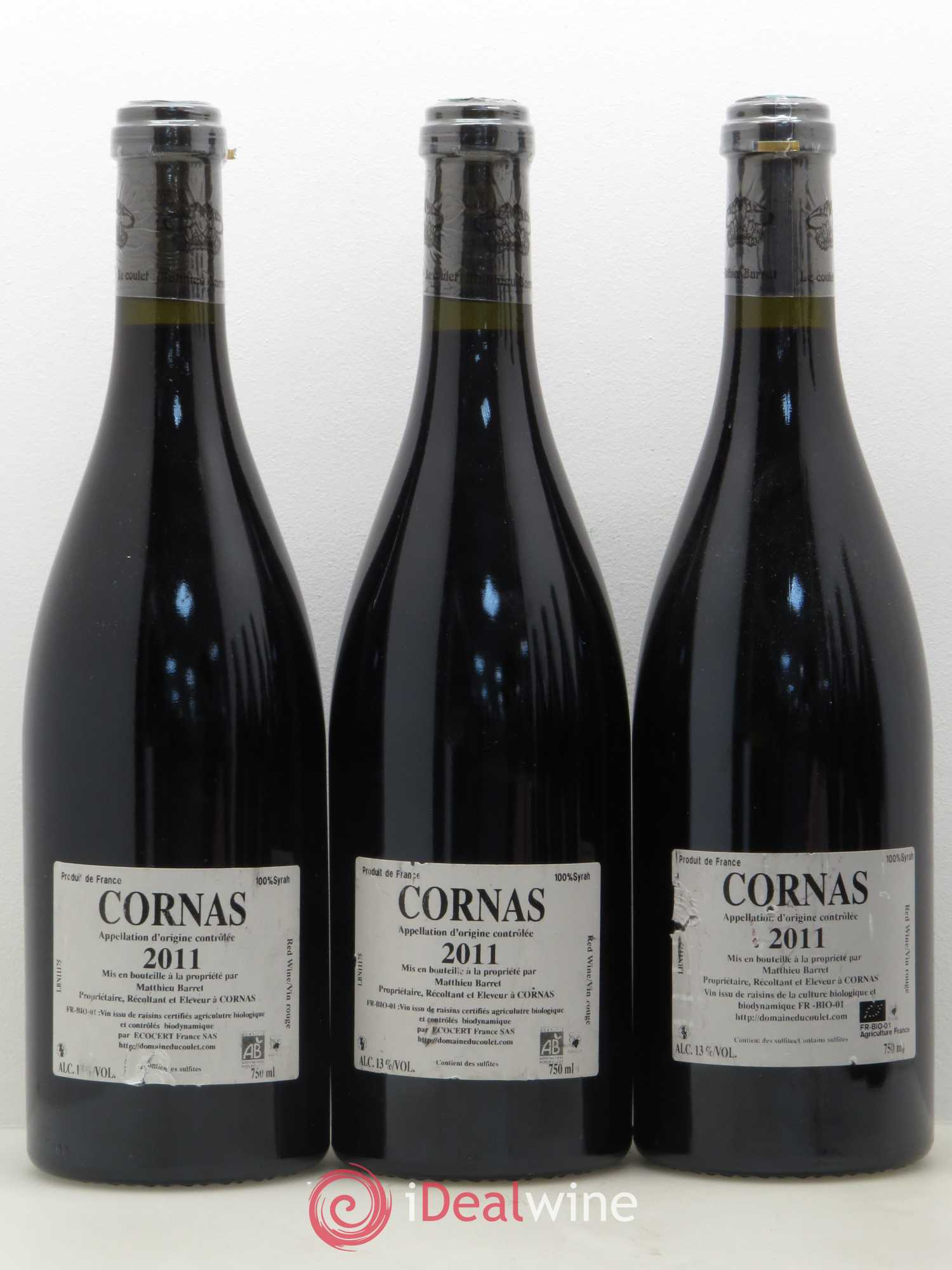 Cornas Billes Noires Coulet (Domaine du) - Matthieu Barret 2011 - Lot de 6 bouteilles - 2