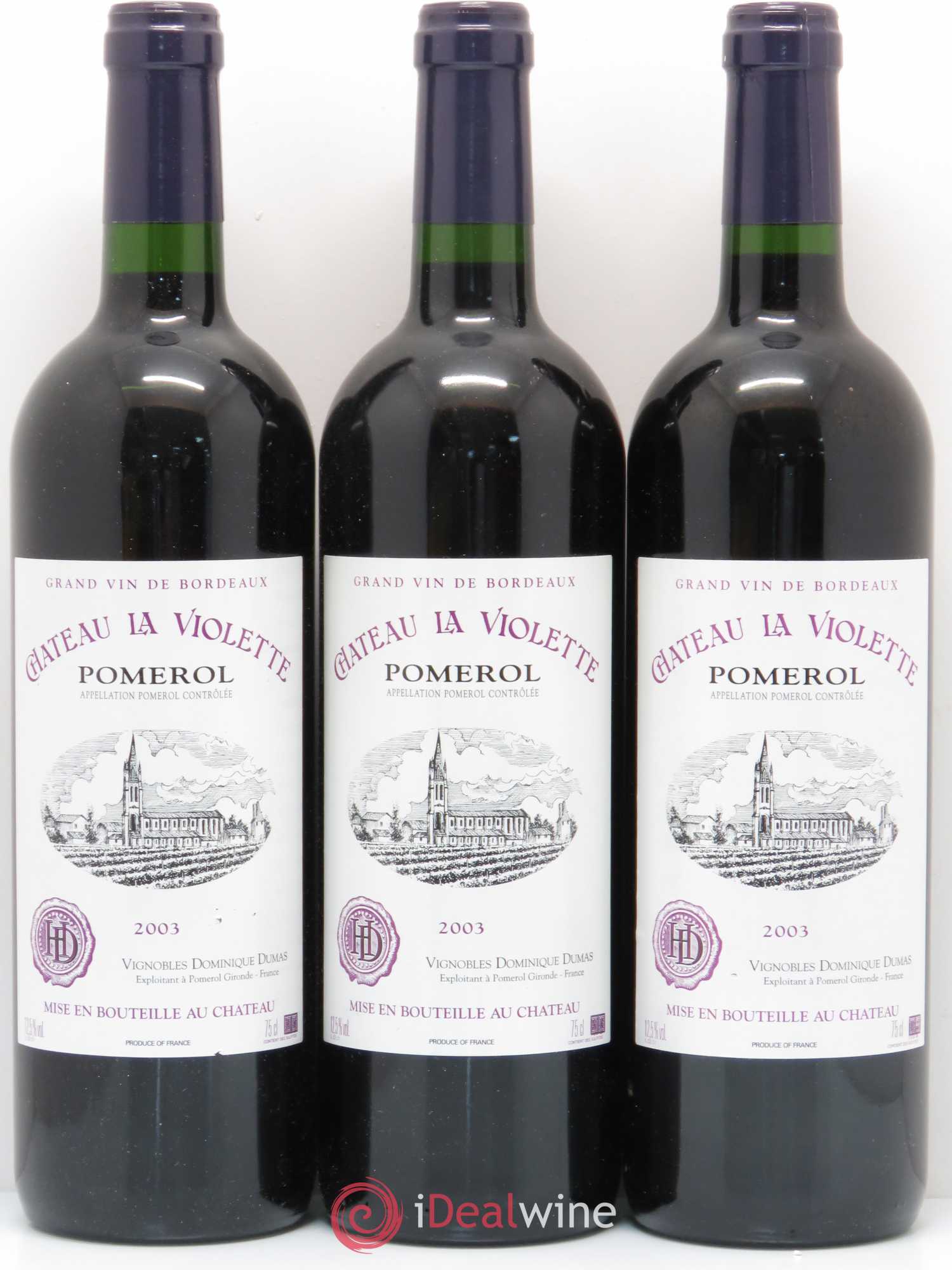 Château la Violette 2003 - Lot de 3 bouteilles - 0