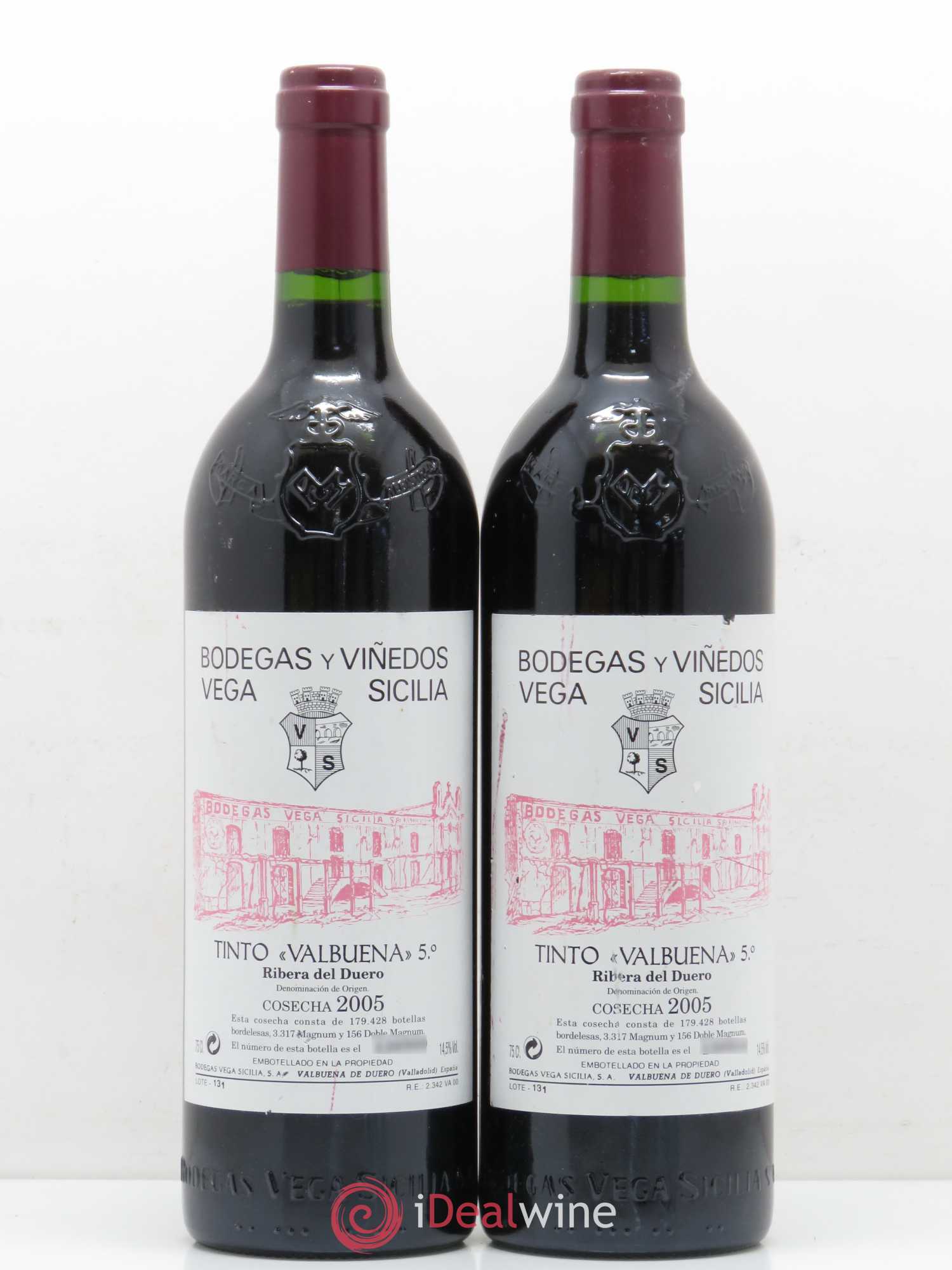 Ribera Del Duero DO Vega Sicilia Valbuena 5 ano Famille Alvarez 2005 - Lot de 2 bouteilles - 0
