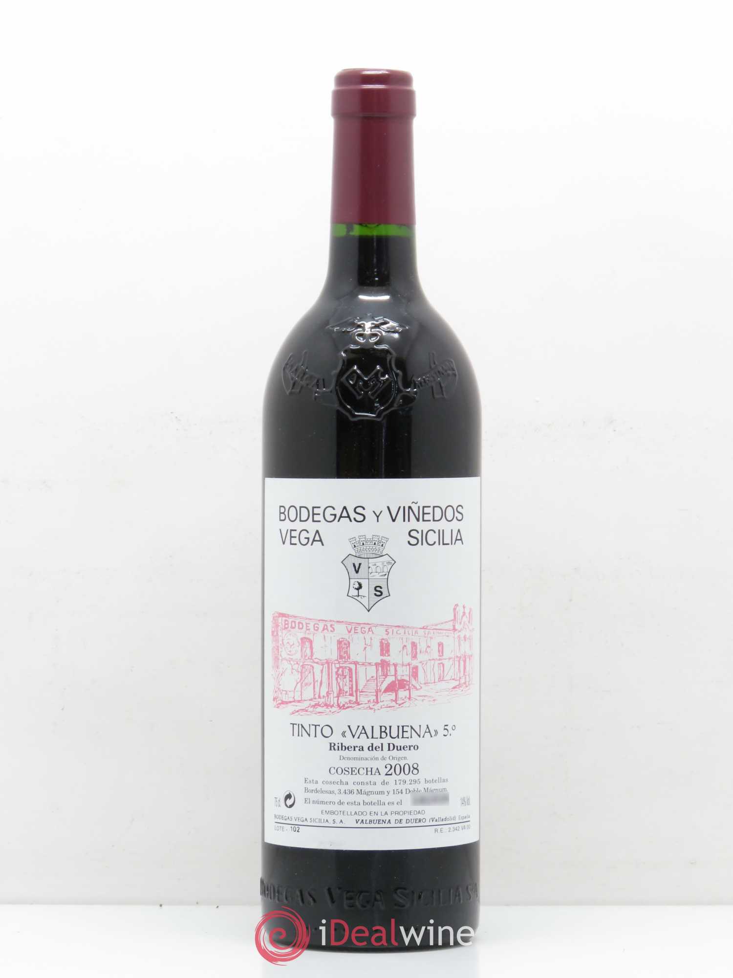 Ribera Del Duero DO Vega Sicilia Valbuena 5 ano Famille Alvarez 2008 - Lot de 1 bouteille - 0