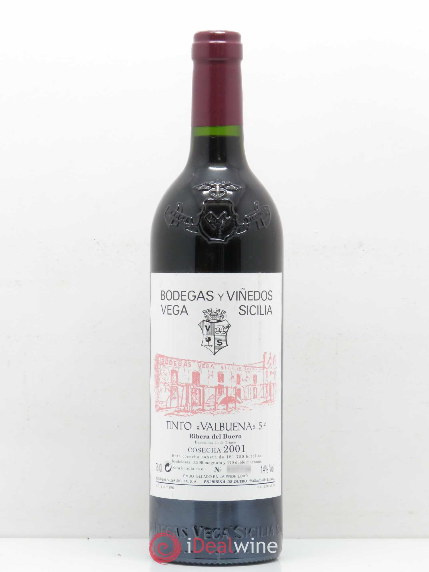 Ribera Del Duero DO Vega Sicilia Valbuena 5 ano Famille Alvarez 2001 - Lot de 1 bouteille - 0