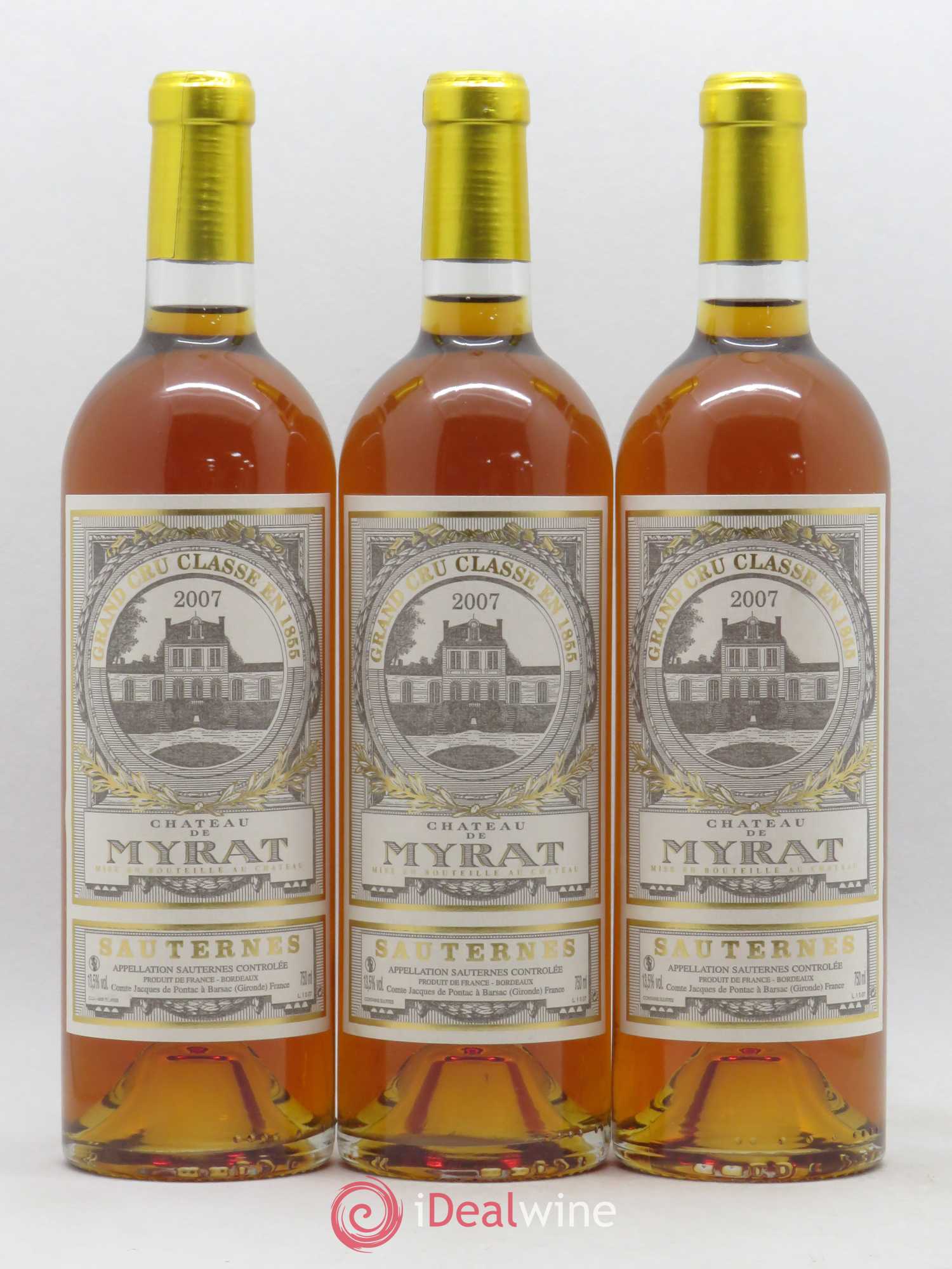 Château de Myrat 2ème Grand Cru Classé 2007 - Lotto di 3 bottiglie - 0