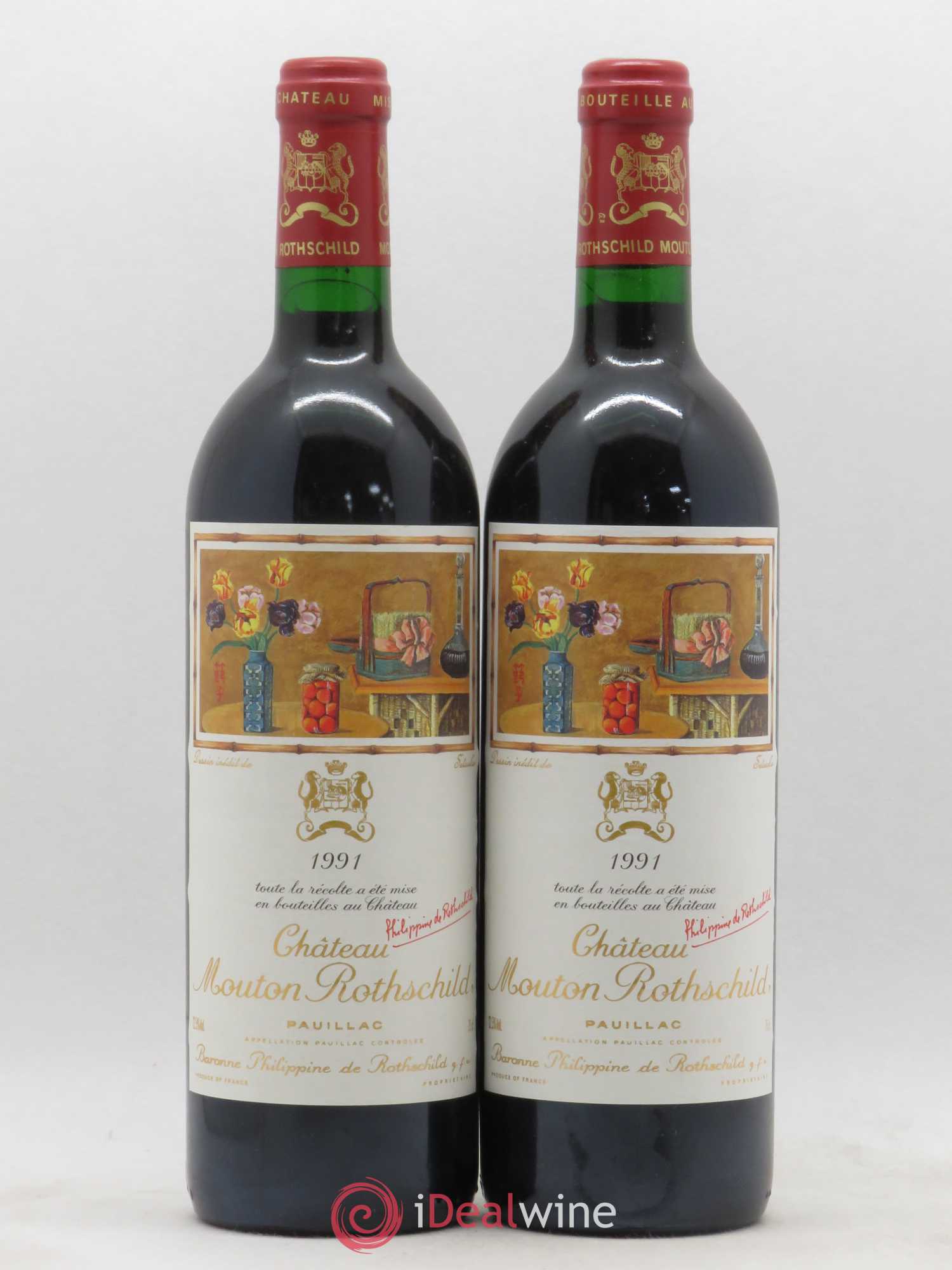 Château Mouton Rothschild 1er Grand Cru Classé 1991 - Lot de 2 bouteilles - 0