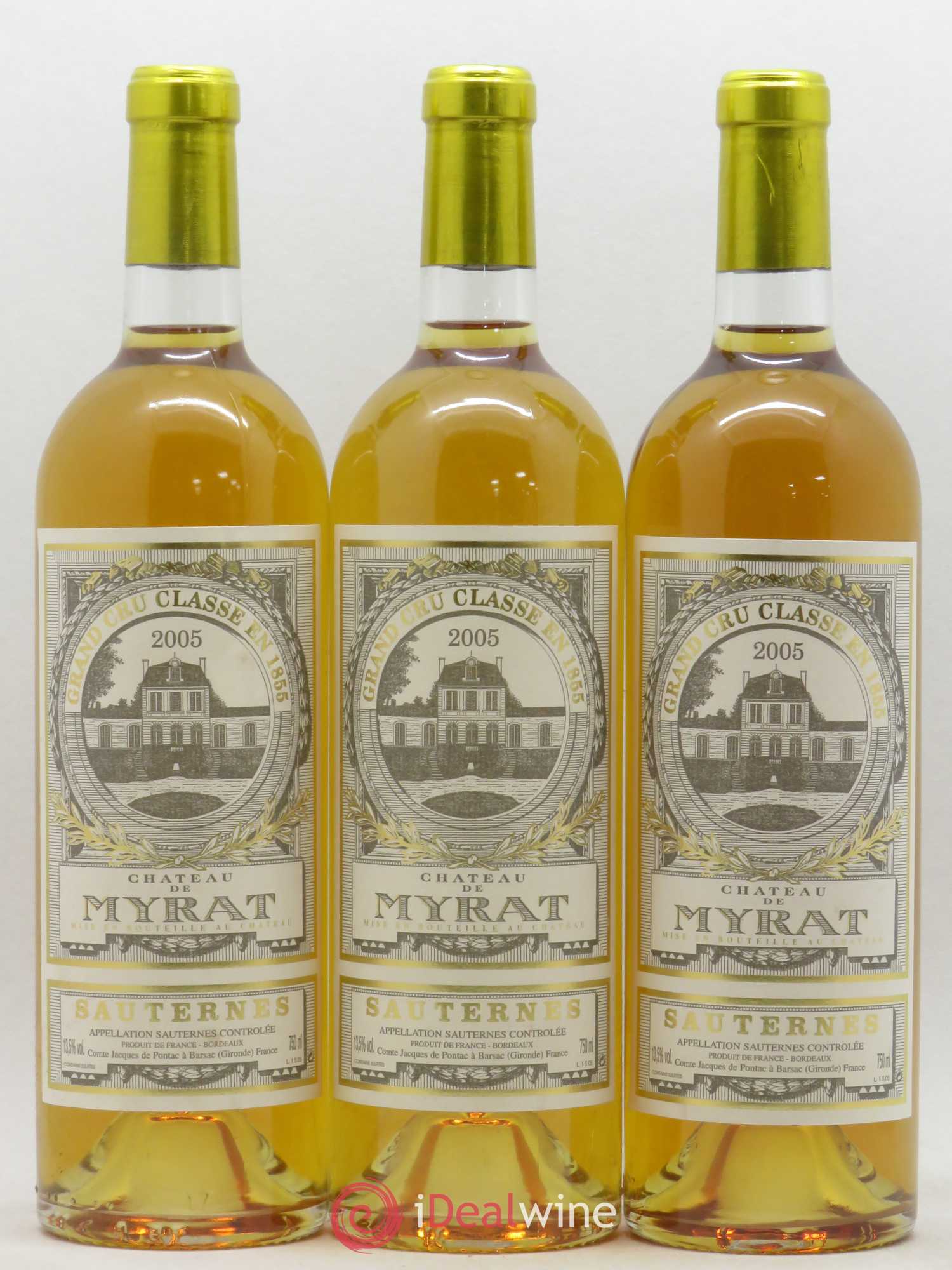 Château de Myrat 2ème Grand Cru Classé 2005 - Lotto di 3 bottiglie - 0