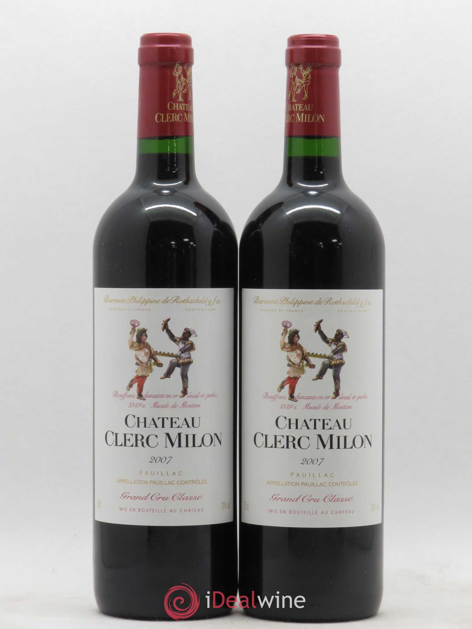 Château Clerc Milon 5ème Grand Cru Classé 2007 - Lot de 2 bouteilles - 0