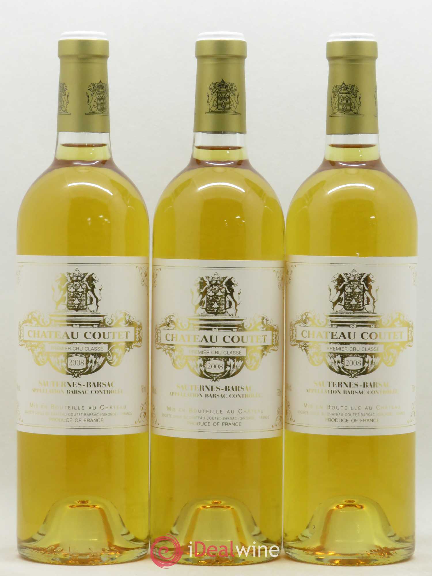 Château Coutet 1er Grand Cru Classé 2008 - Lotto di 3 bottiglie - 0