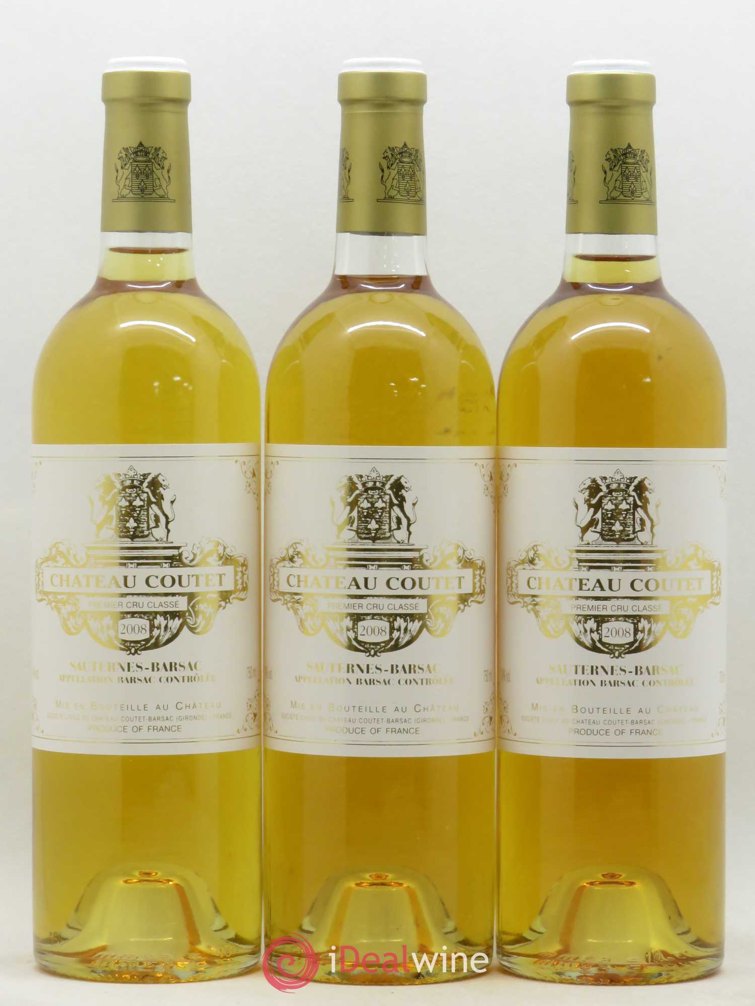 Château Coutet 1er Grand Cru Classé 2008 - Lotto di 3 bottiglie - 0