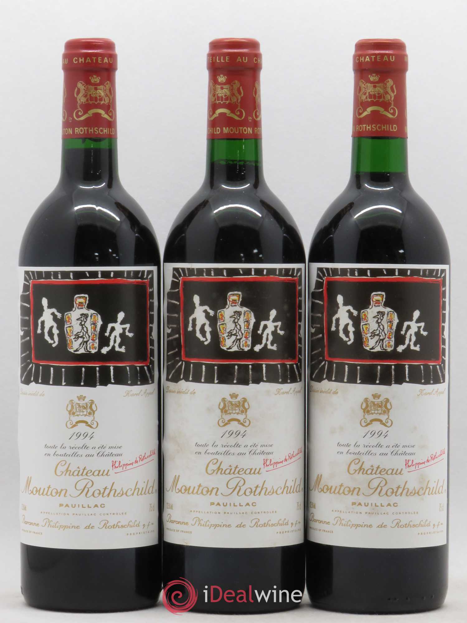 Château Mouton Rothschild 1er Grand Cru Classé 1994 - Lot de 3 bouteilles - 0