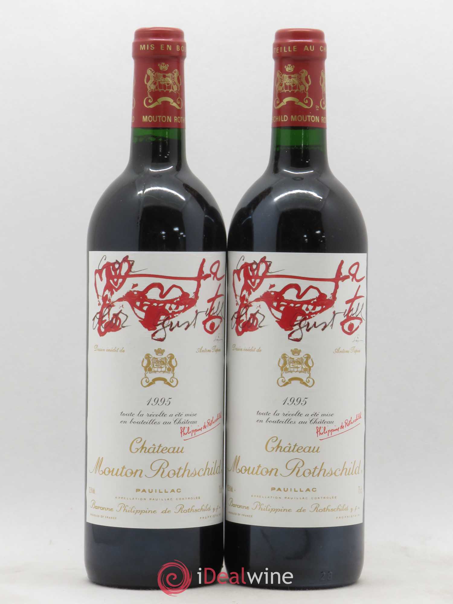 Château Mouton Rothschild 1er Grand Cru Classé 1995 - Lot de 2 bouteilles - 0