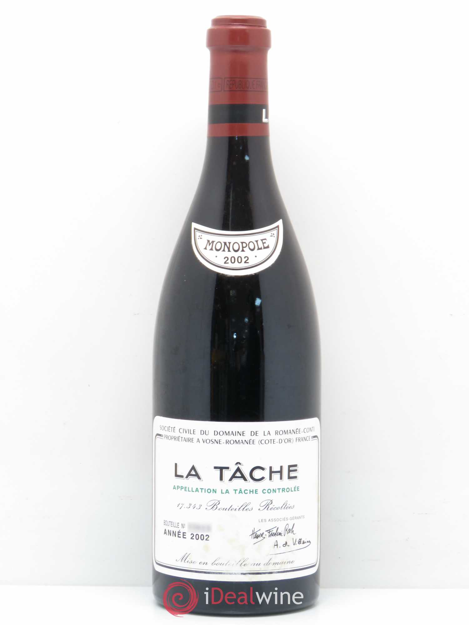 La Tâche Grand Cru Domaine de la Romanée-Conti 2002 - Lot de 1 bouteille - 0