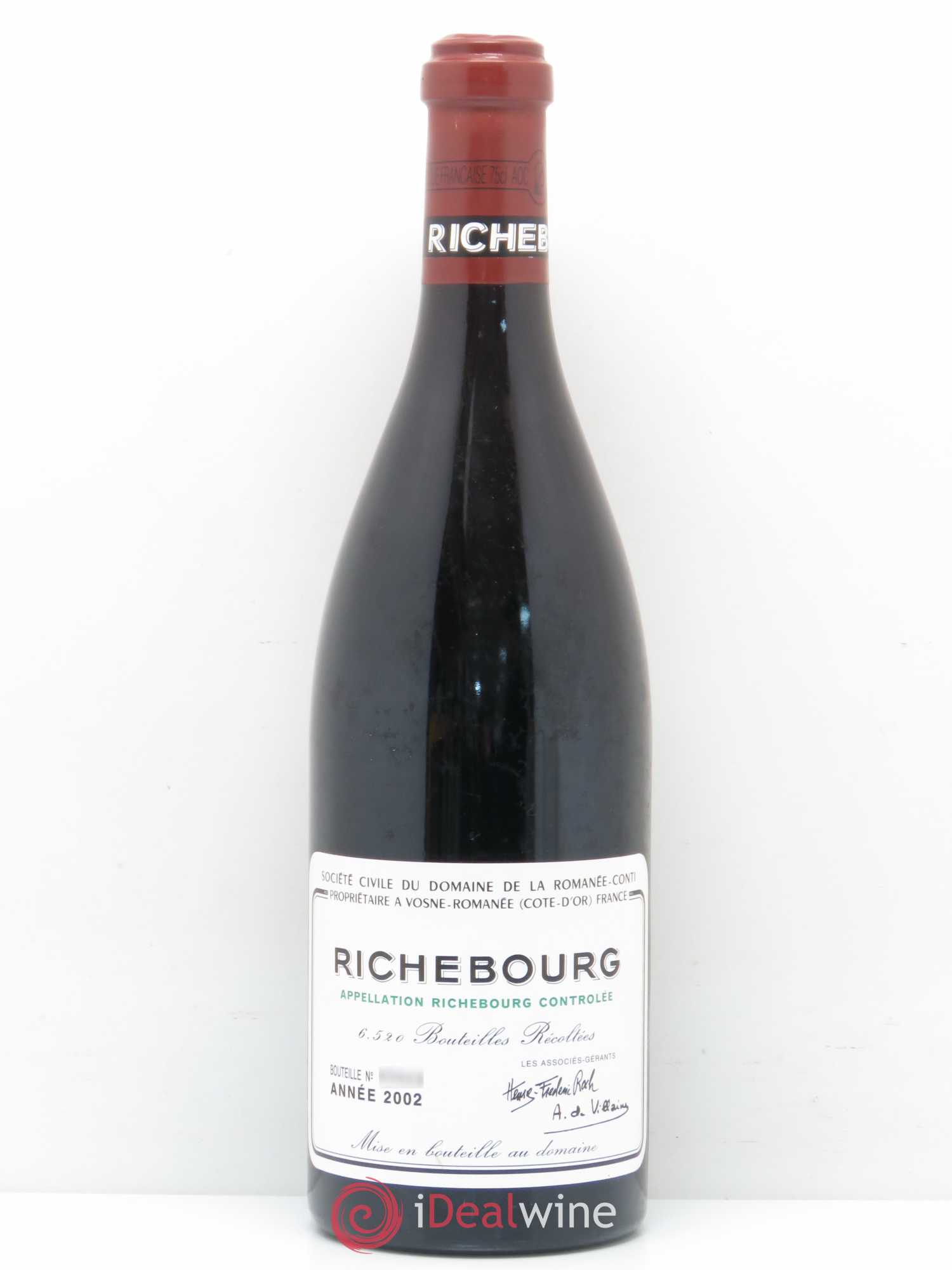 Richebourg Grand Cru Domaine de la Romanée-Conti 2002 - Lot de 1 bouteille - 0
