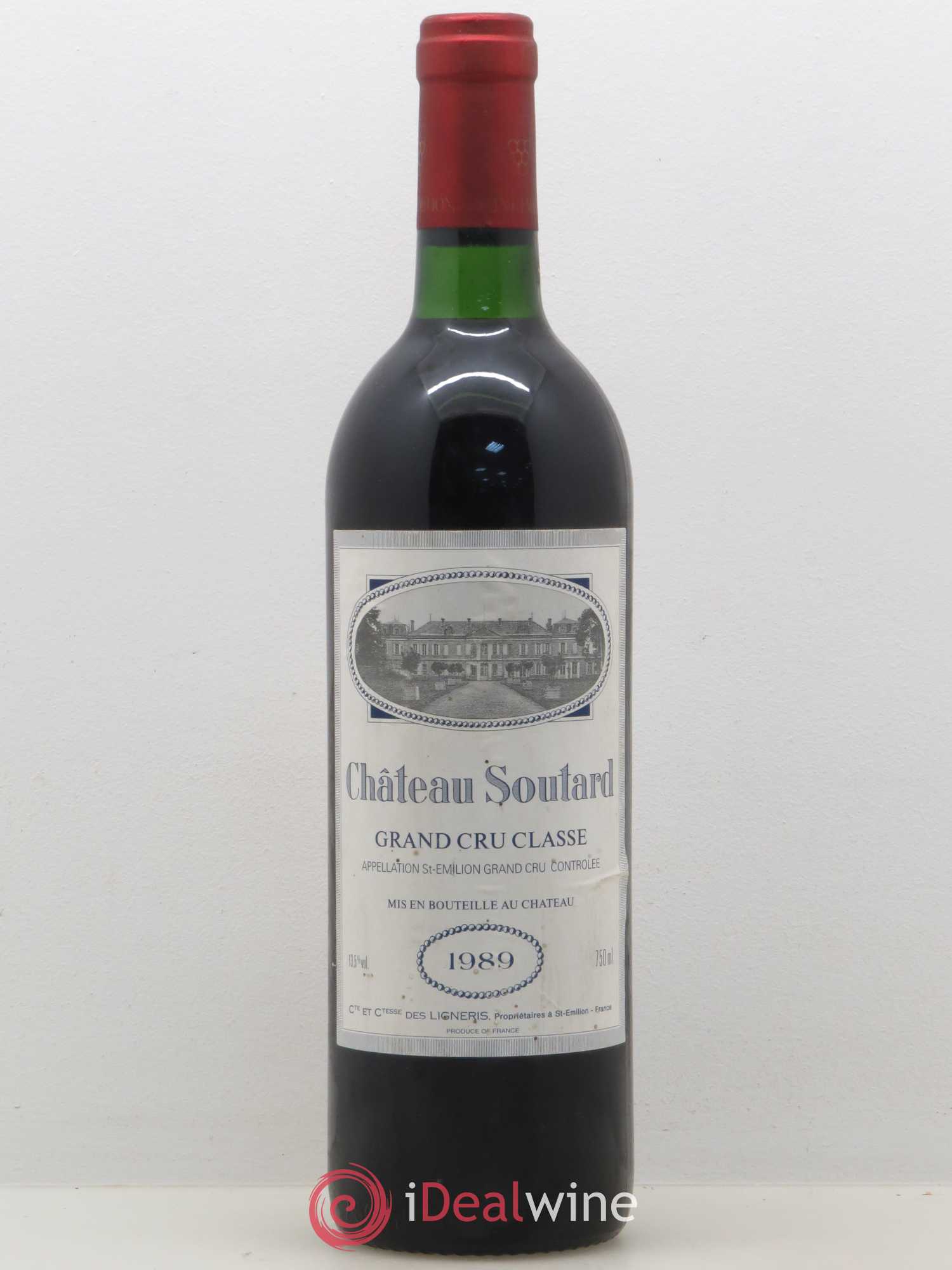 Château Soutard Grand Cru Classé 1989 - Lot de 1 bouteille - 0