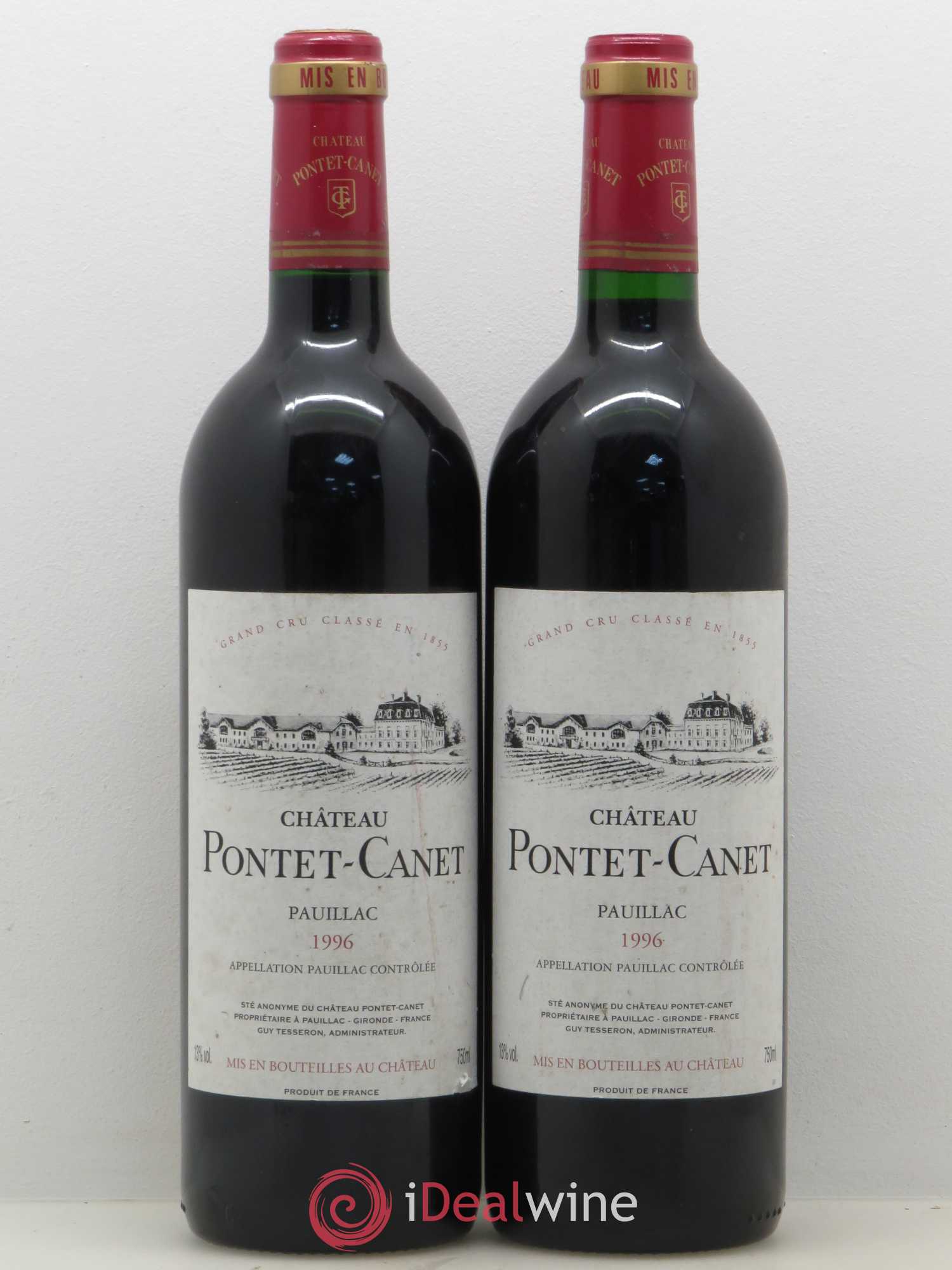Château Pontet Canet 5ème Grand Cru Classé 1996 - Lot de 2 bouteilles - 0