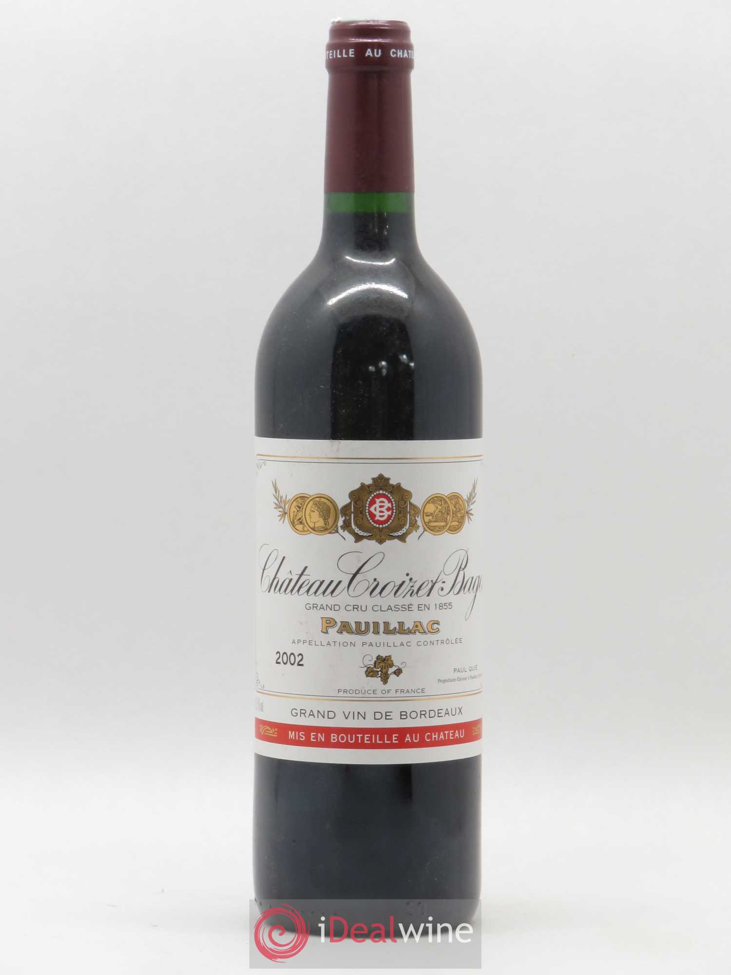 Château Croizet Bages 5ème Grand Cru Classé 2002 - Lot de 1 bouteille - 0