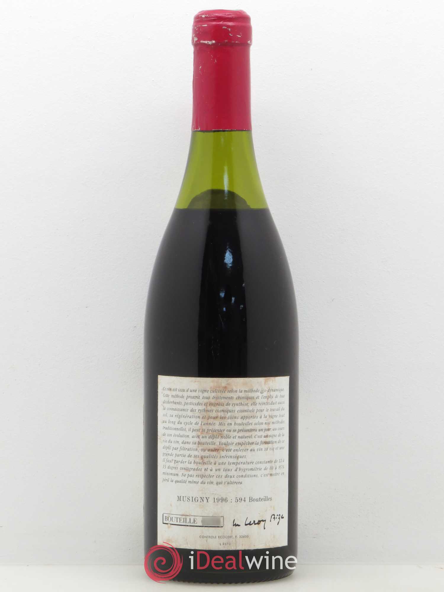 Buy Musigny Grand Cru Leroy (Domaine) 1996 (lot: B2114726-4619)