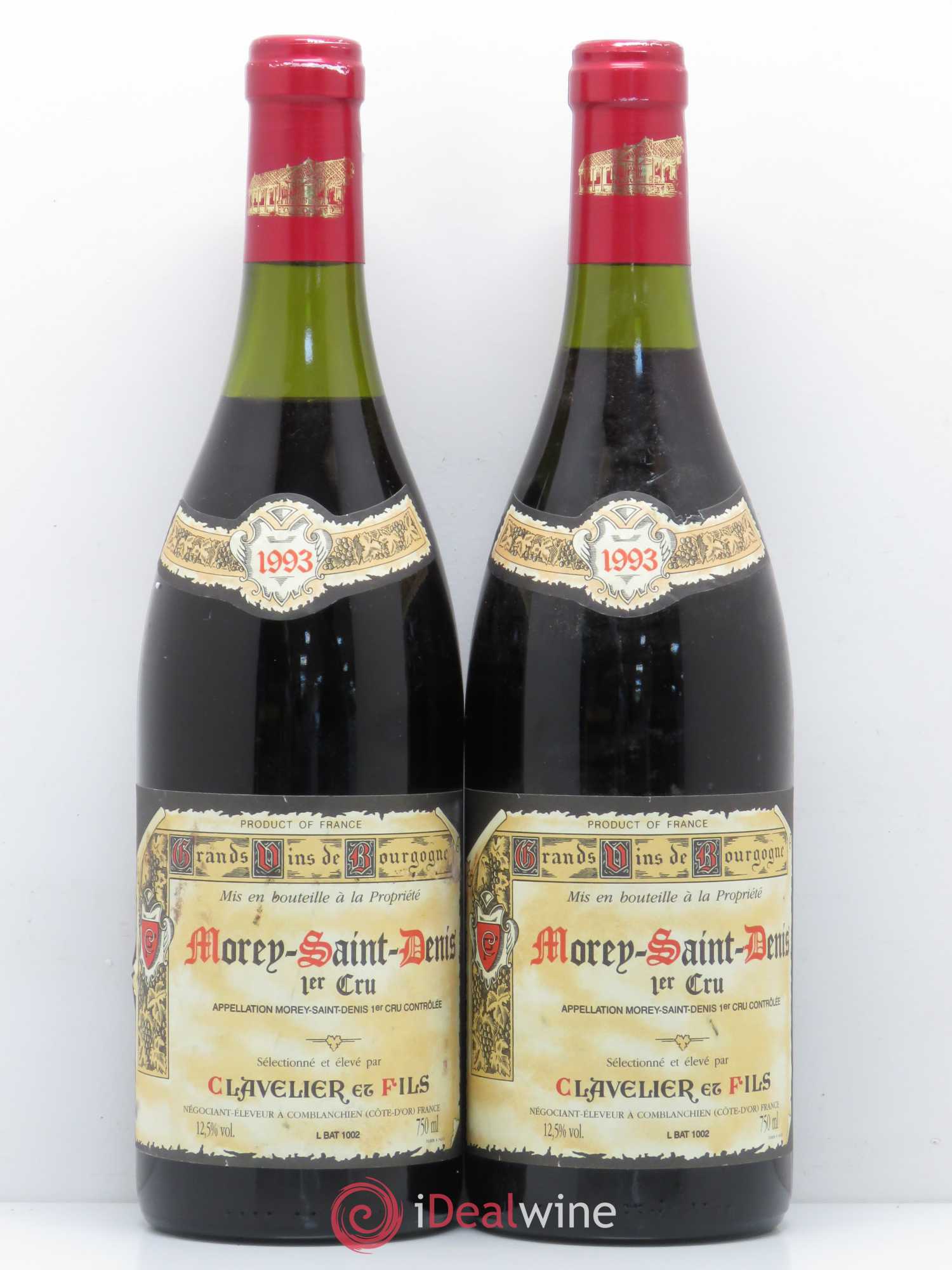 Morey-Saint-Denis 1er Cru Clavelier Et Fils 1993 - Lot de 2 bouteilles - 0